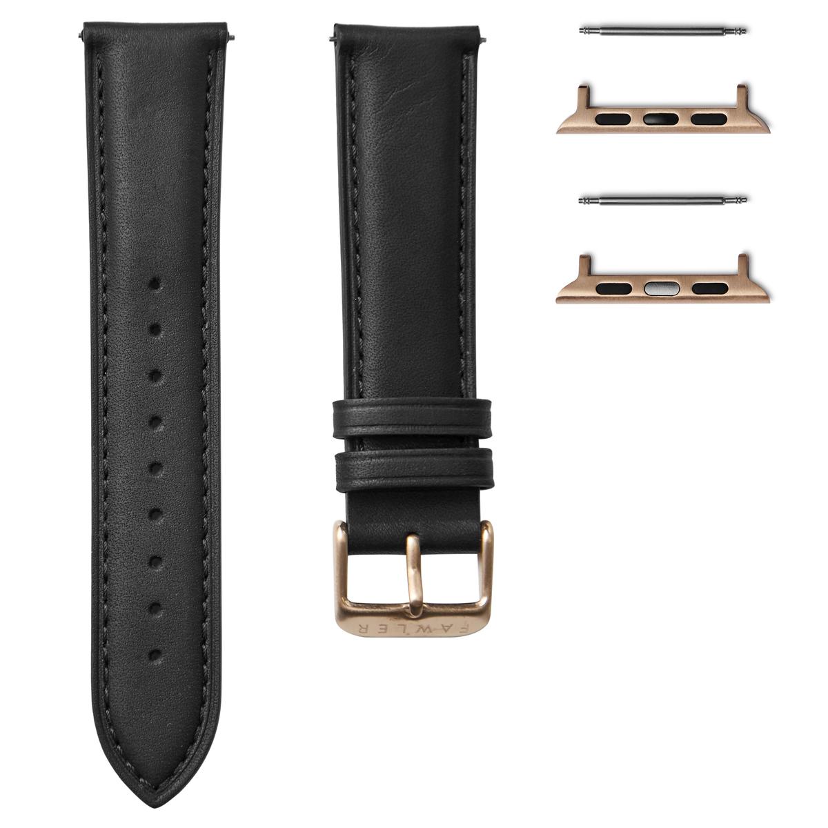 Black Ginevra Collar in Leather with Gold Finishes Black Ginevra Collar in Leather with Gold Finishes