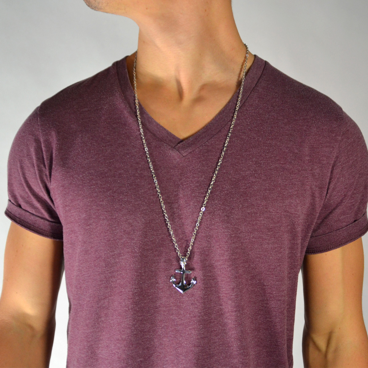 Schedel Anker Stalen Ketting  - 3