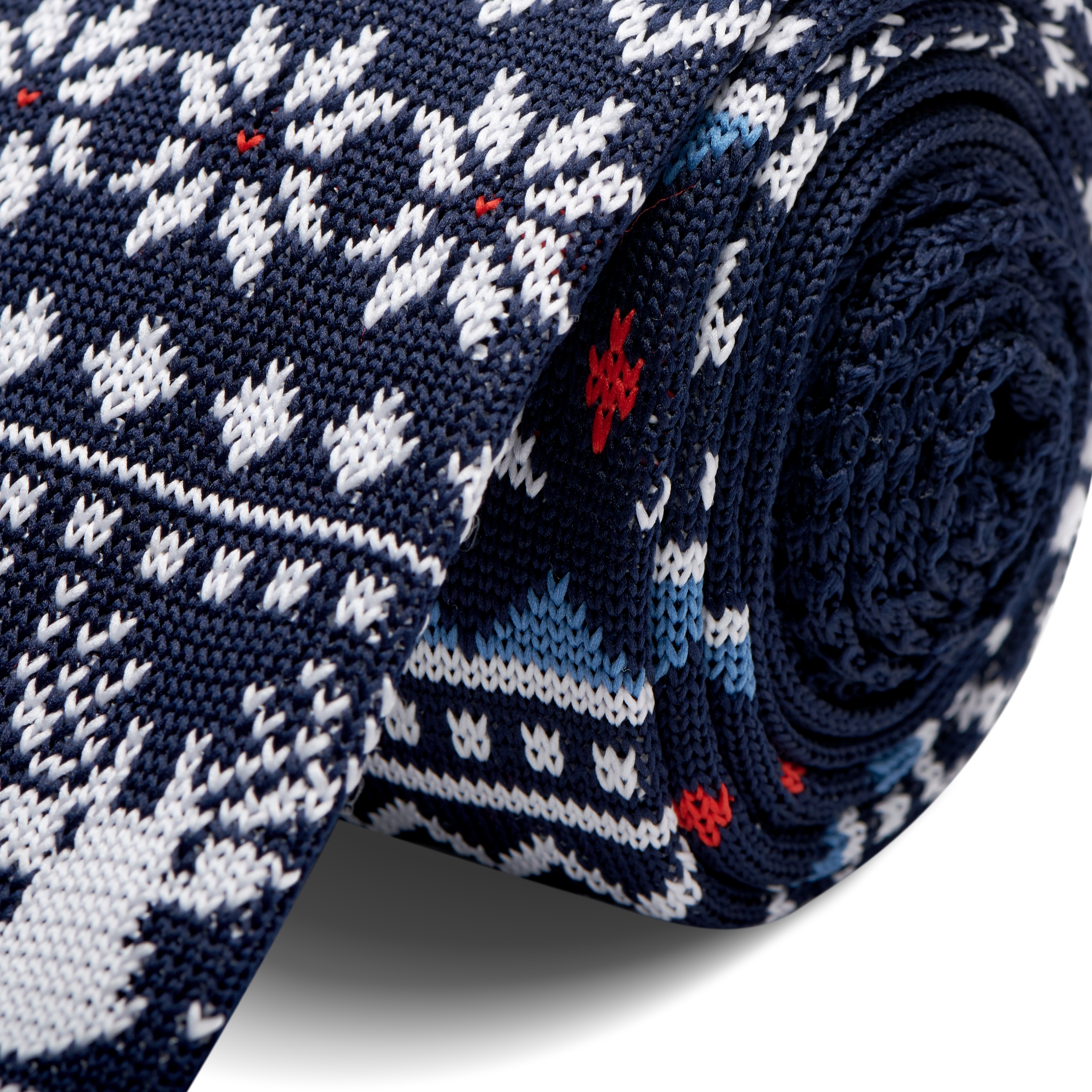 Navy Christmas Sweater Knitted Tie - 2