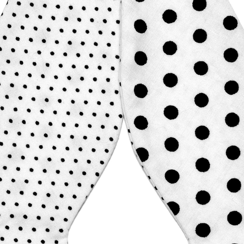 hover: White Dotted Cotton Self-Tie Reversible Bow Tie hover: White Dotted Cotton Self-Tie Reversible Bow Tie