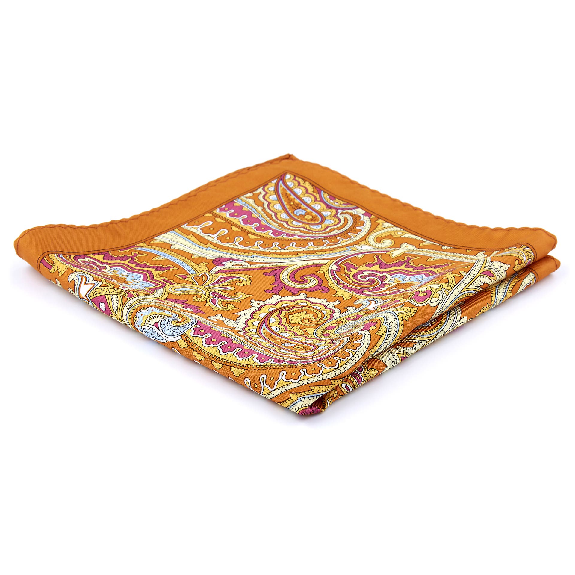 Elegant Orange Silk Pocket Square | In stock! | Tailor Toki