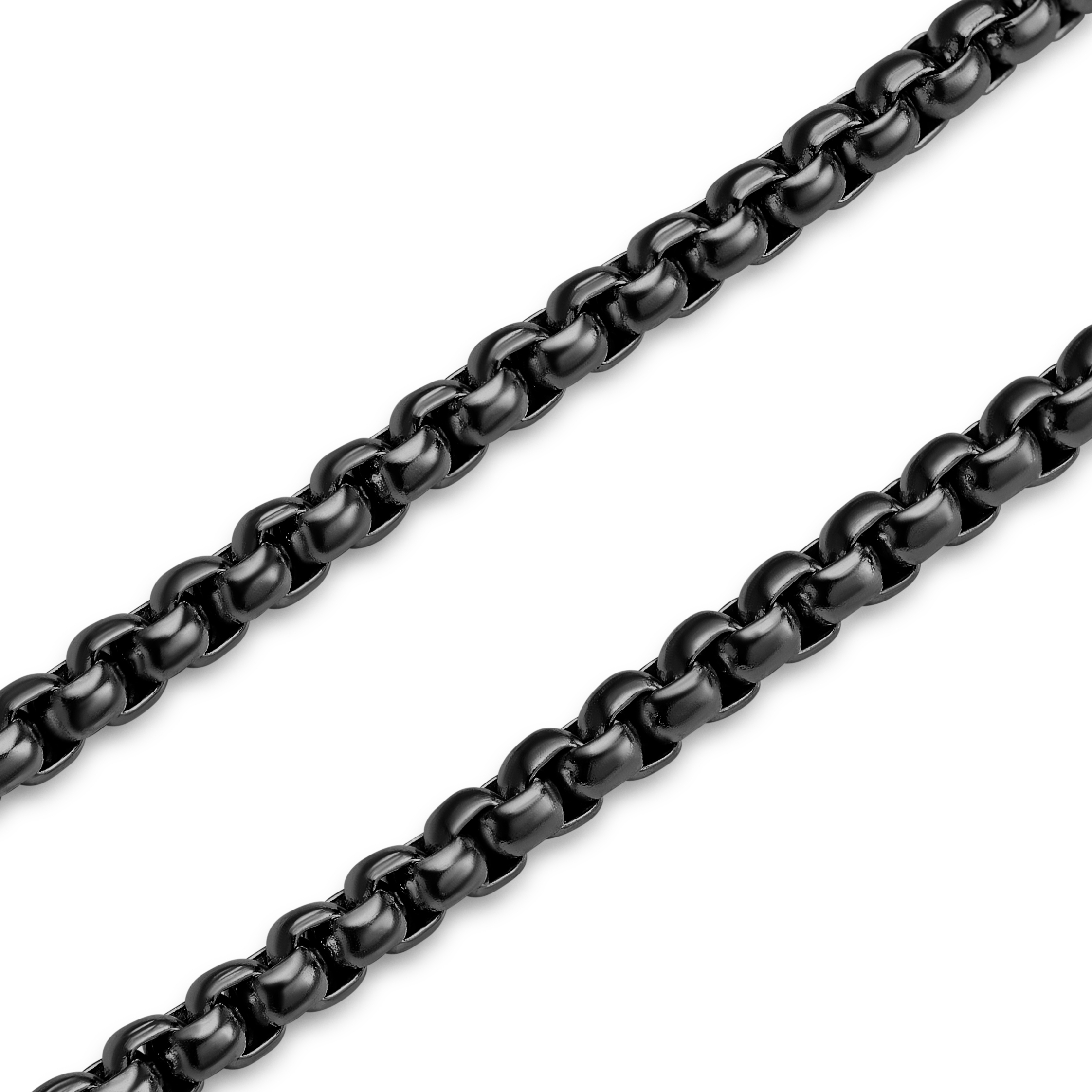 Essentials | Bracelet à maille vénitienne arrondie gris anthracite 3 mm - 4