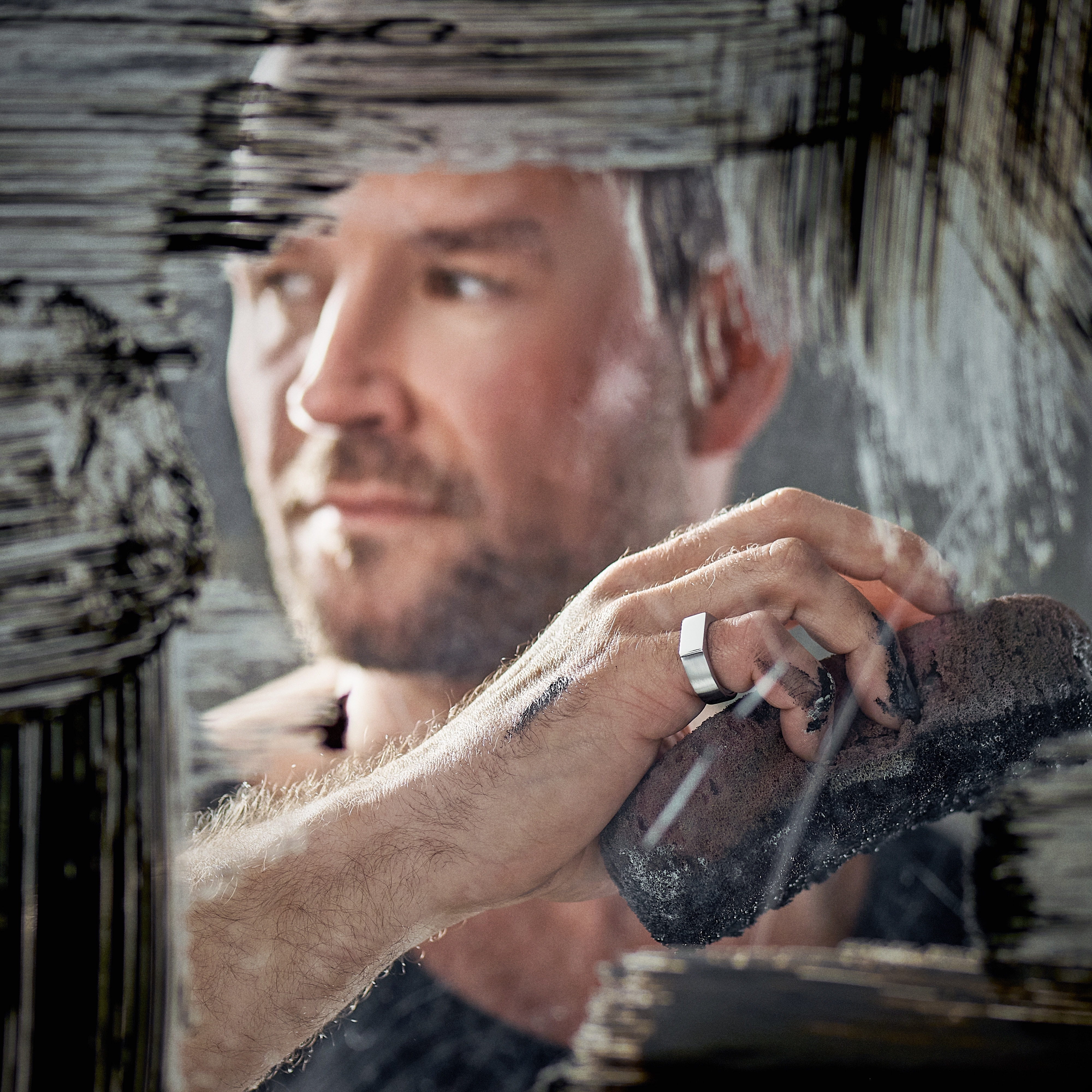 Aras | Ασημί Ατσάλινο Signet Σεβαλιέ Δαχτυλίδι για Μικρό Δάχτυλο - 6