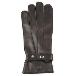 Brown Strapped Leather Gloves - 4 - gallery
