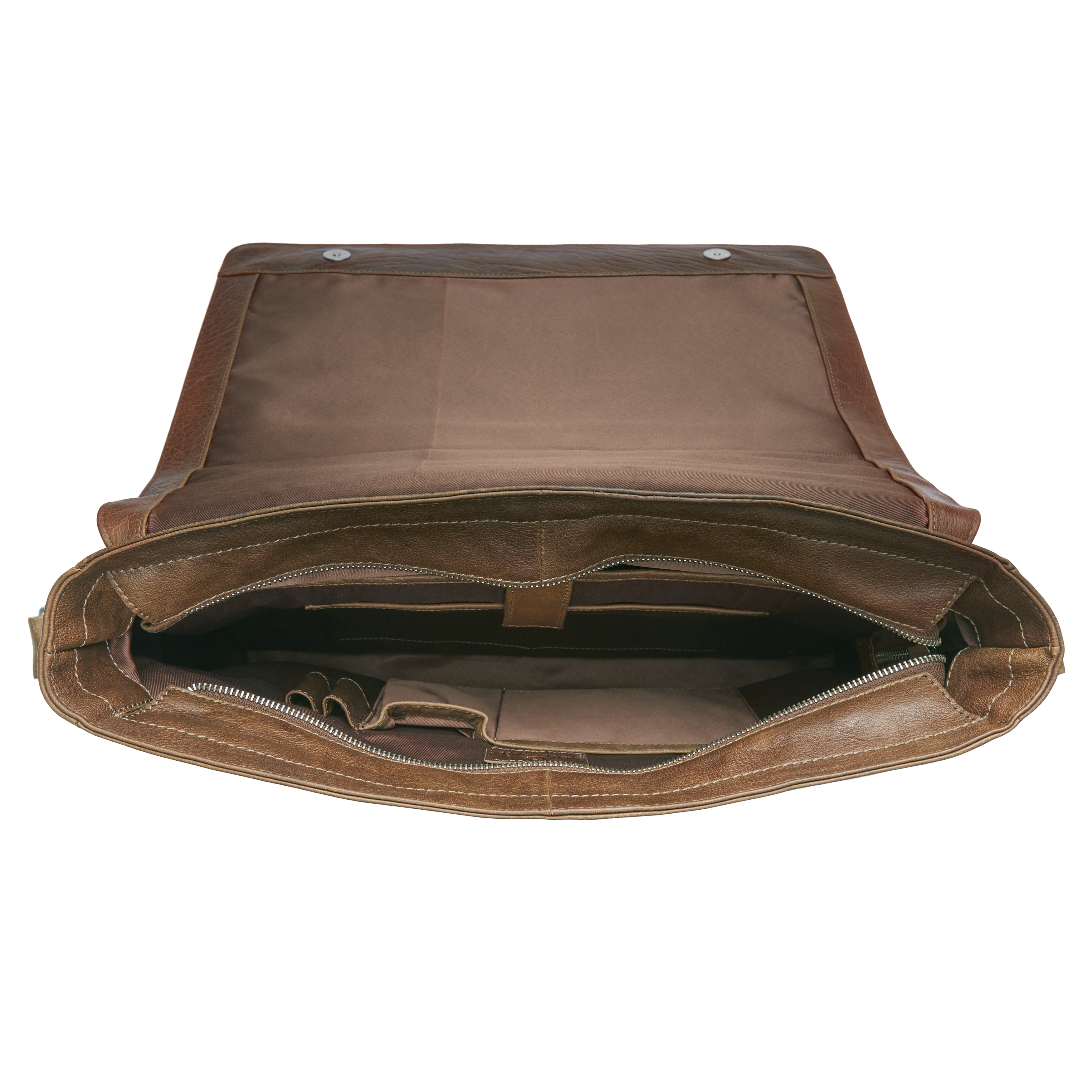 California Tan Leather Messenger Bag - 13
