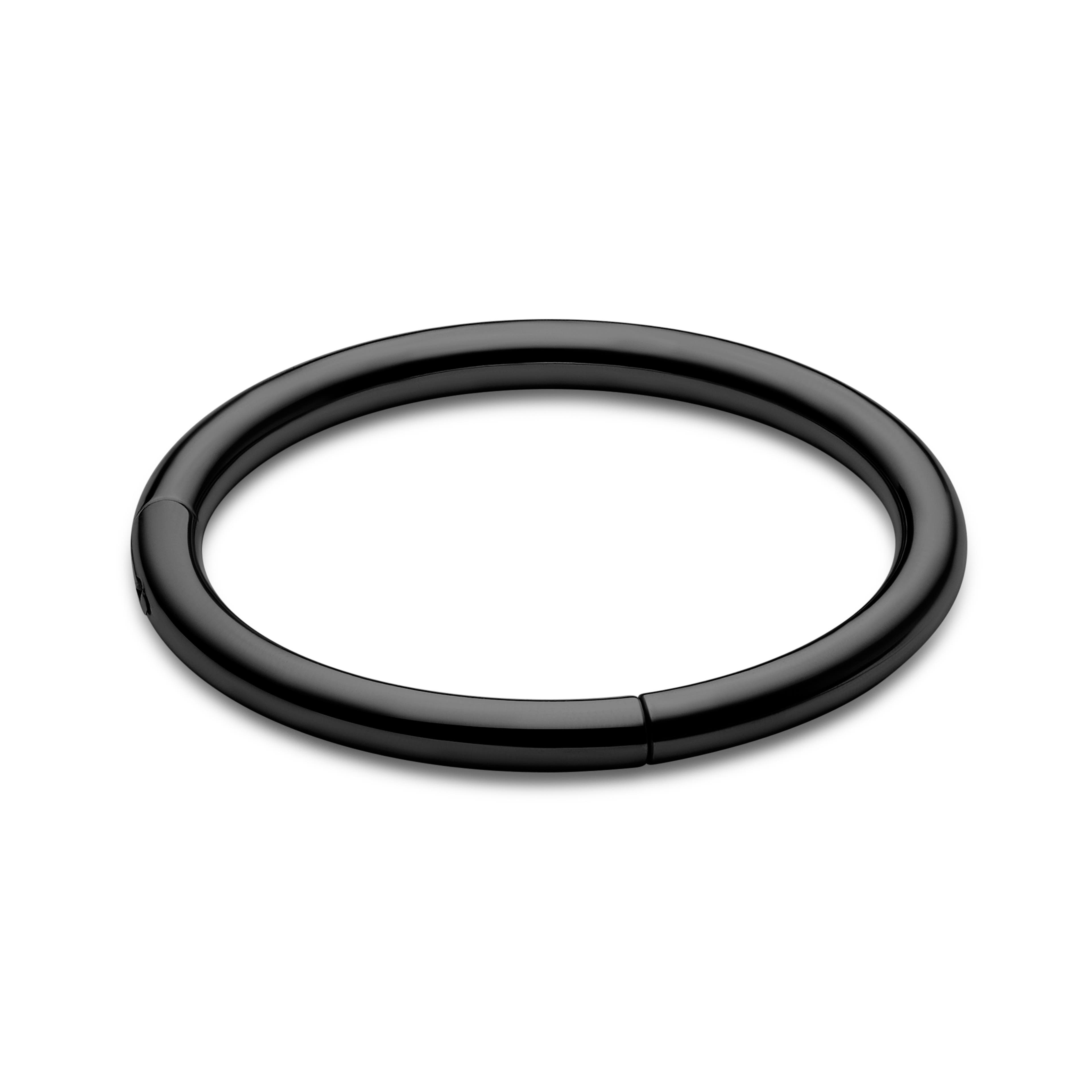 Piercing anneau noir en acier chirurgical 8 mm 