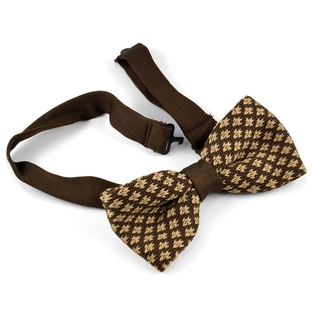 hover: Brown Knitted Pre-Tied Bow Tie hover: Brown Knitted Pre-Tied Bow Tie