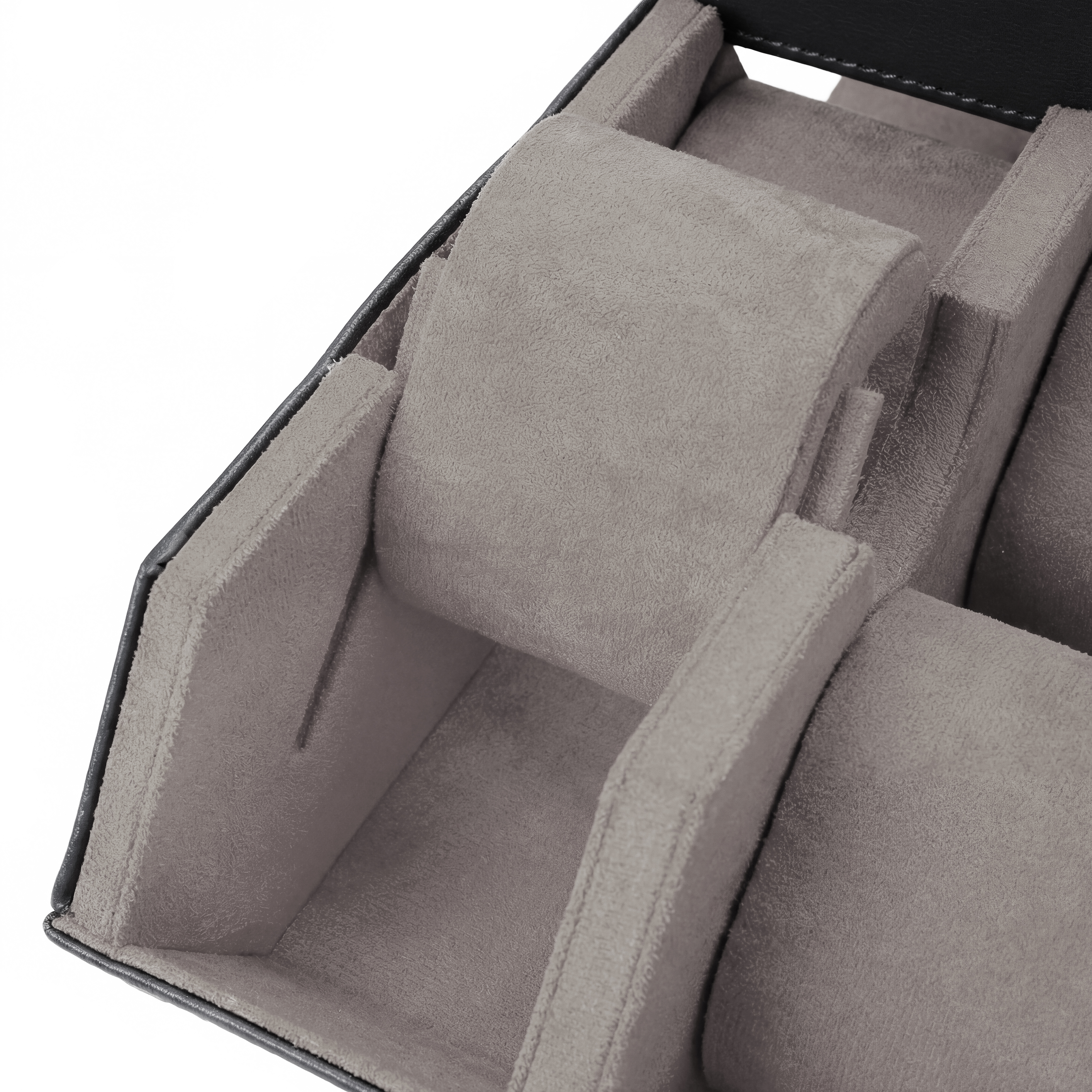 Hexa | Black & Grey Faux Leather Hexagonal Watch Box - 6 Watches - 5