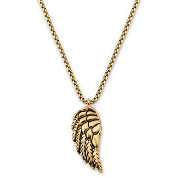 Egan | Gold-Tone Feather Wing Box Chain Necklace