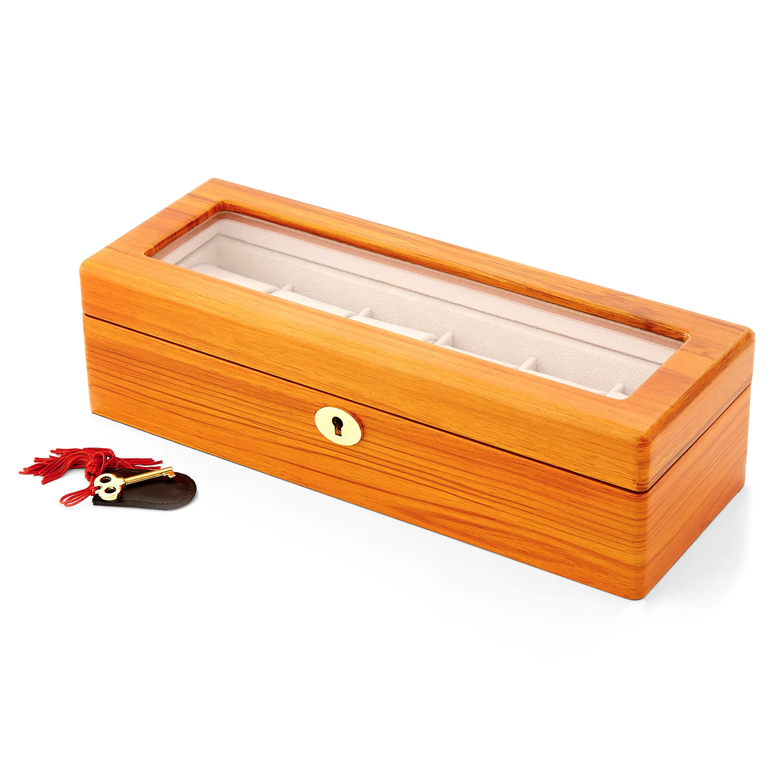 Caja de fresno claro para 6 relojes - 3