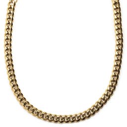 14 mm oceľový retiazkový náhrdelník v zlatej farbe