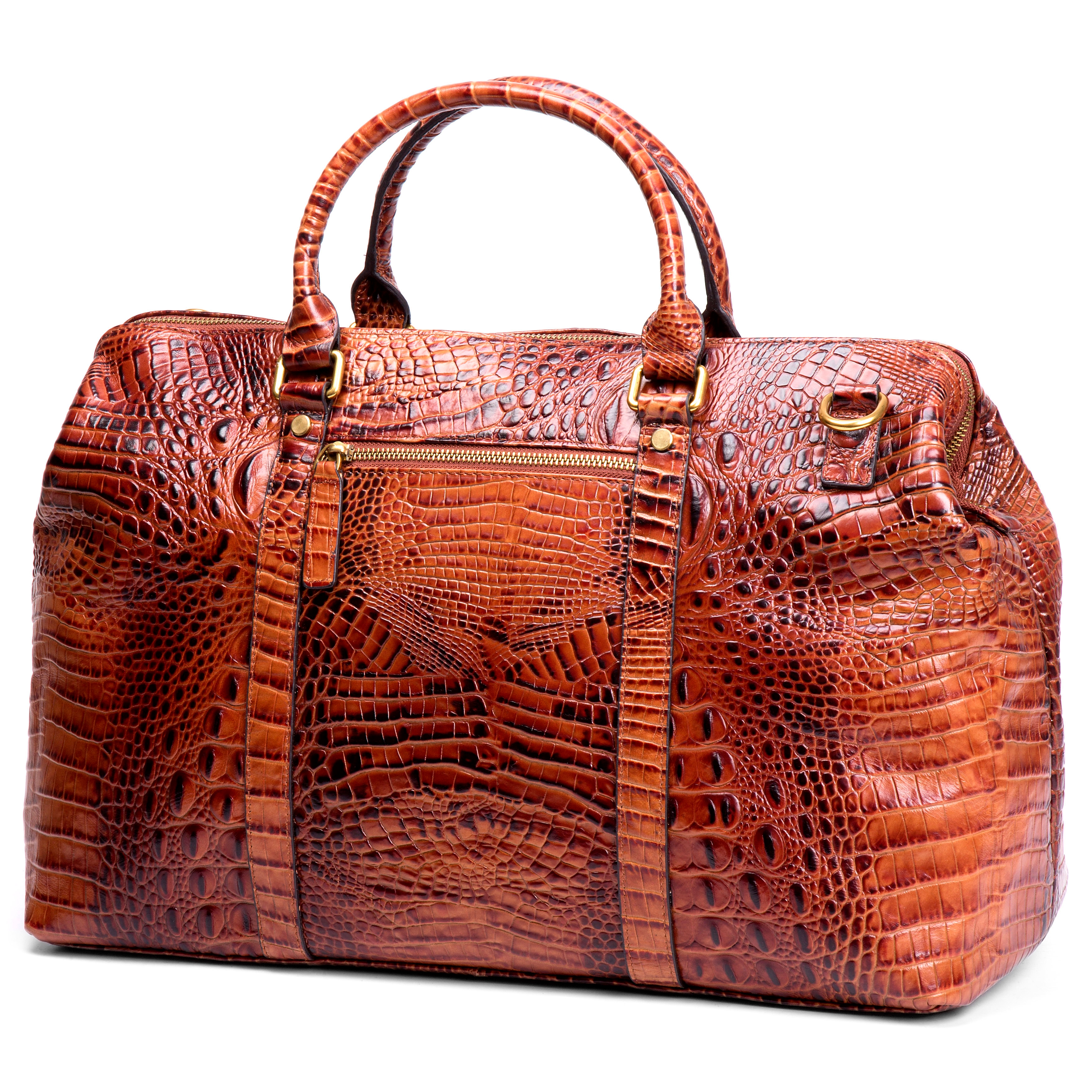 Leren Reistas met Alligatormotief - 3