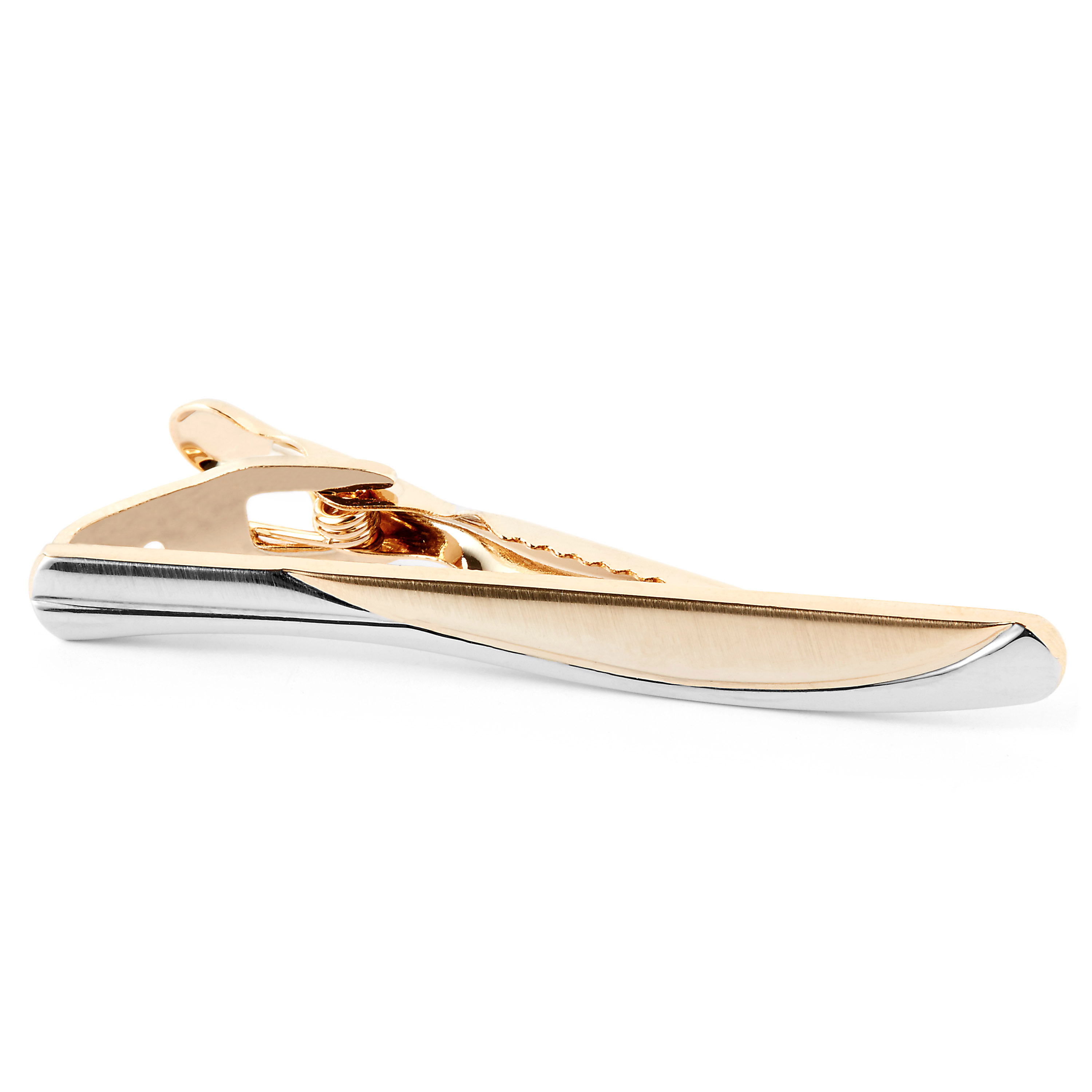 Wavy Golden & Silver Tie Clip - 3