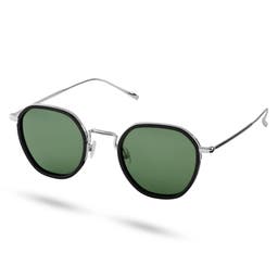 Srebrzysto-zielone polaryzacyjne okulary przeciwsłoneczne Wylie Thea