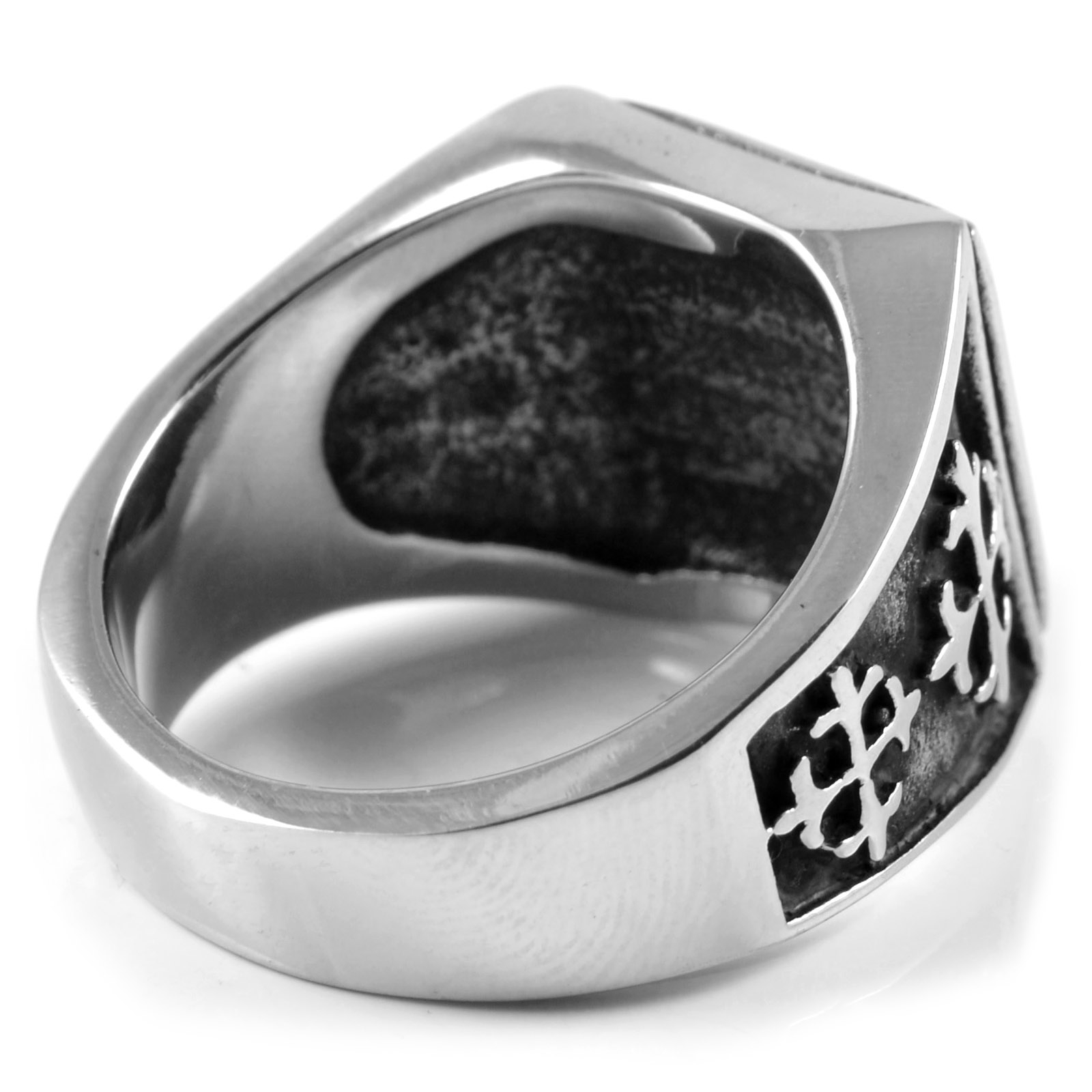 Sentio | Stainless Steel Black Zirconia Signet Ring - 4