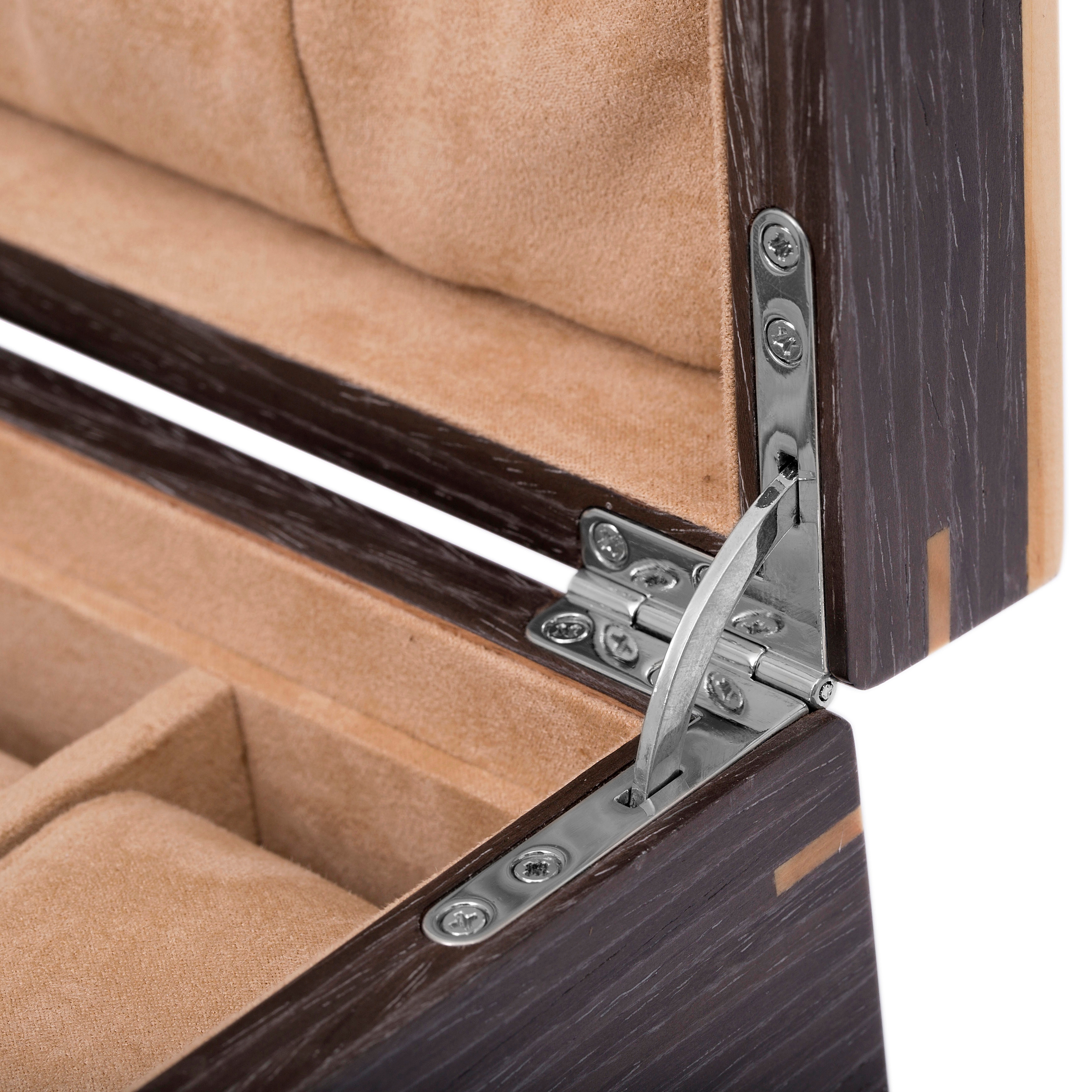 Graue Nussbaumholz Uhrenbox Für 10 Uhren - 6