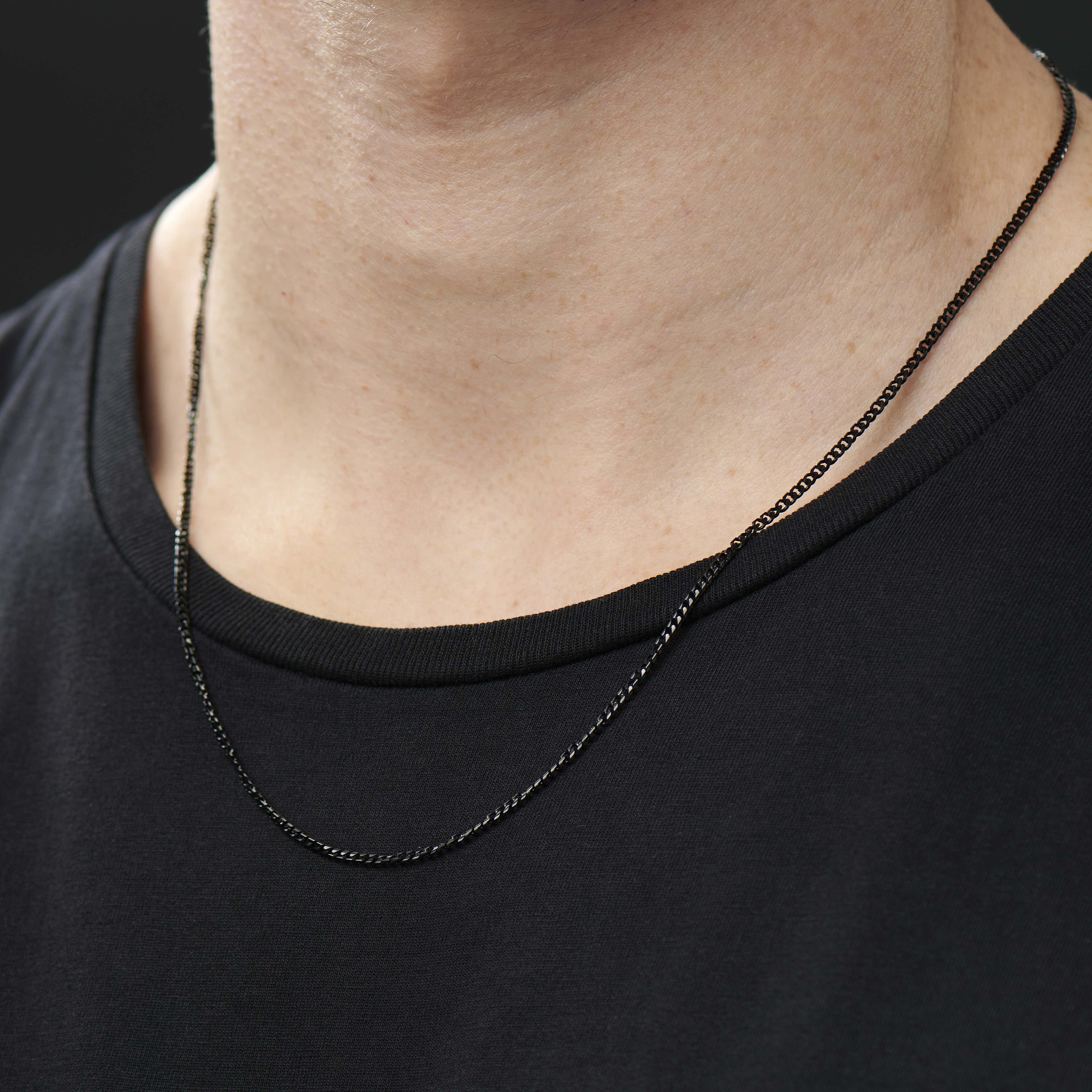 2mm Black Chain Necklace - 4 - hover gallery