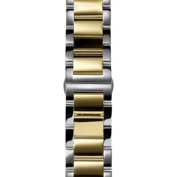 Srebrzysto-złocista 24 mm bransoleta do zegarka ze stali nierdzewnej – szybka w wymianie