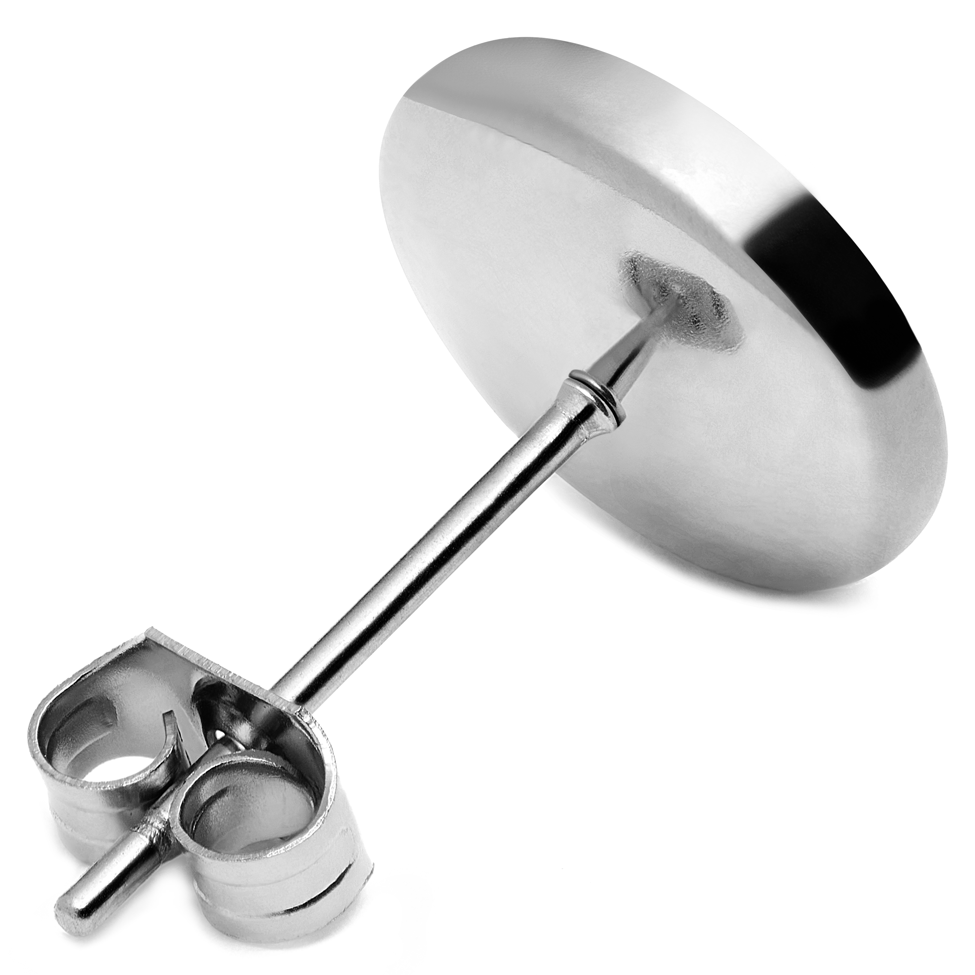 Srebrzysty stalowy kolczyk sztyft 10 mm - 2