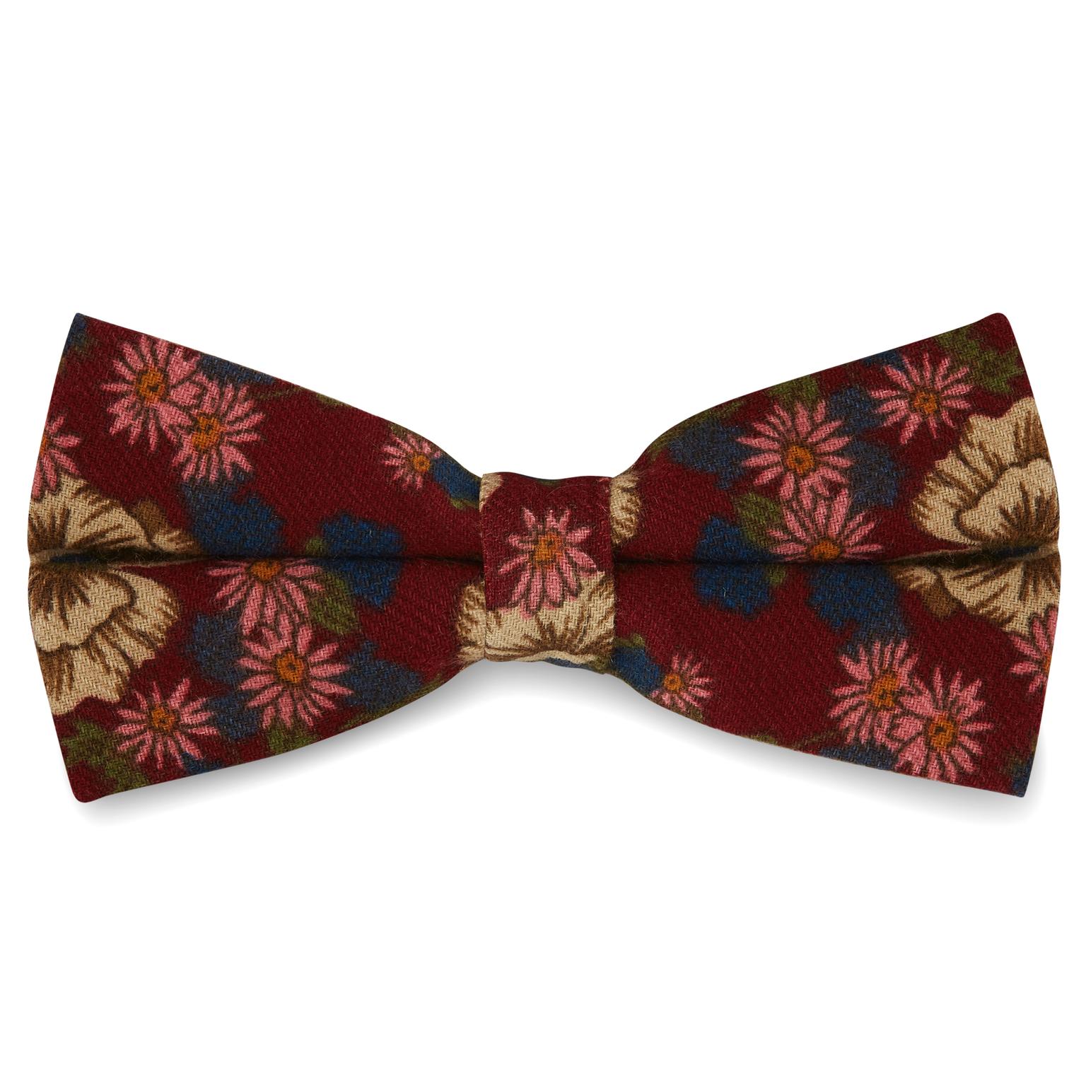 Burgunderrote Elegante Florale Fliege Burgunderrote Elegante Florale Fliege