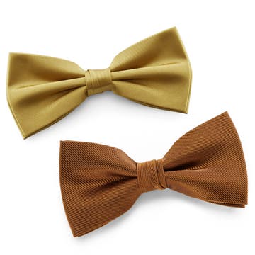 Autumn Yellow Pre-Tied Bow Tie Set Autumn Yellow Pre-Tied Bow Tie Set