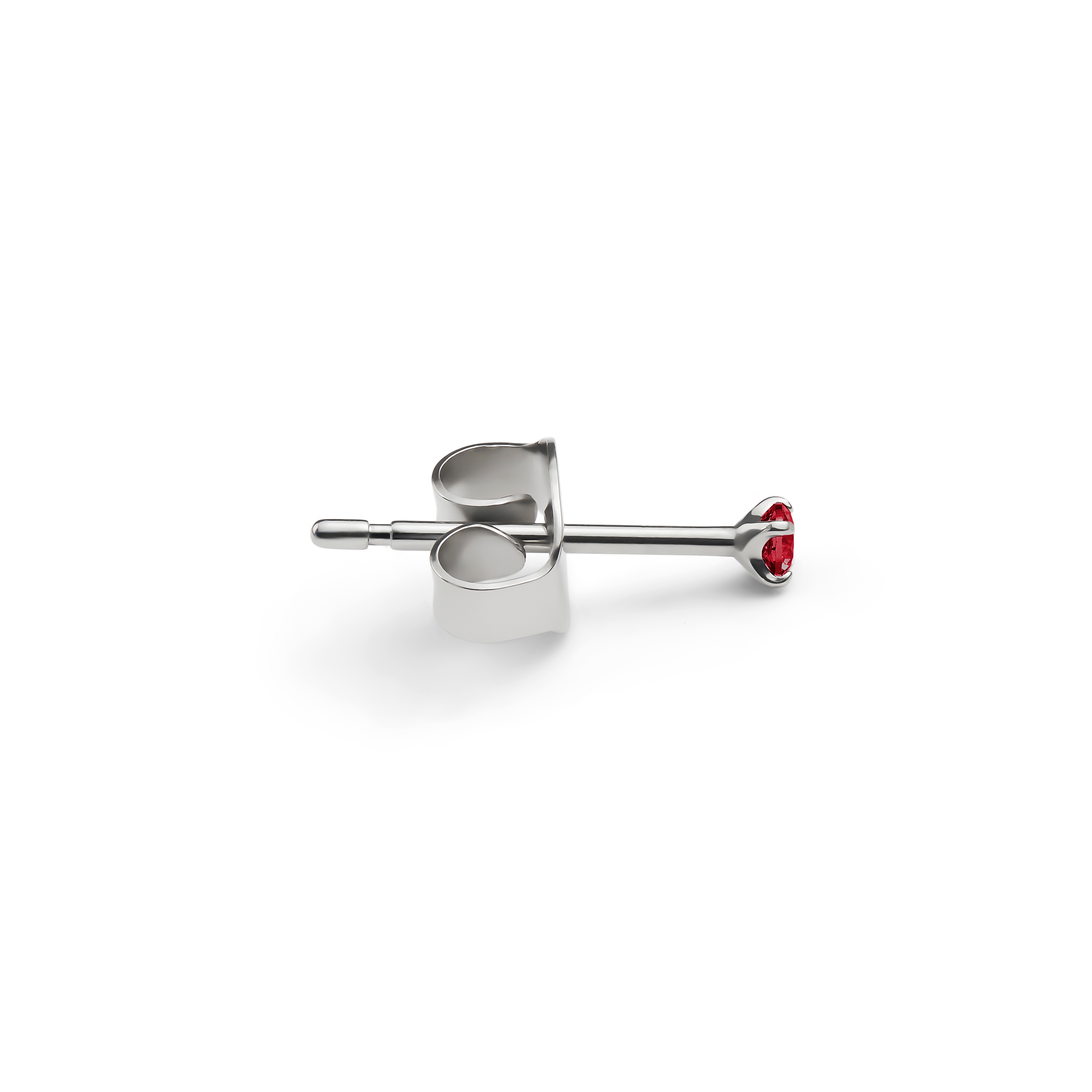 Aura | Clou d'oreille en titane avec zircone rouge - 2 mm - 2