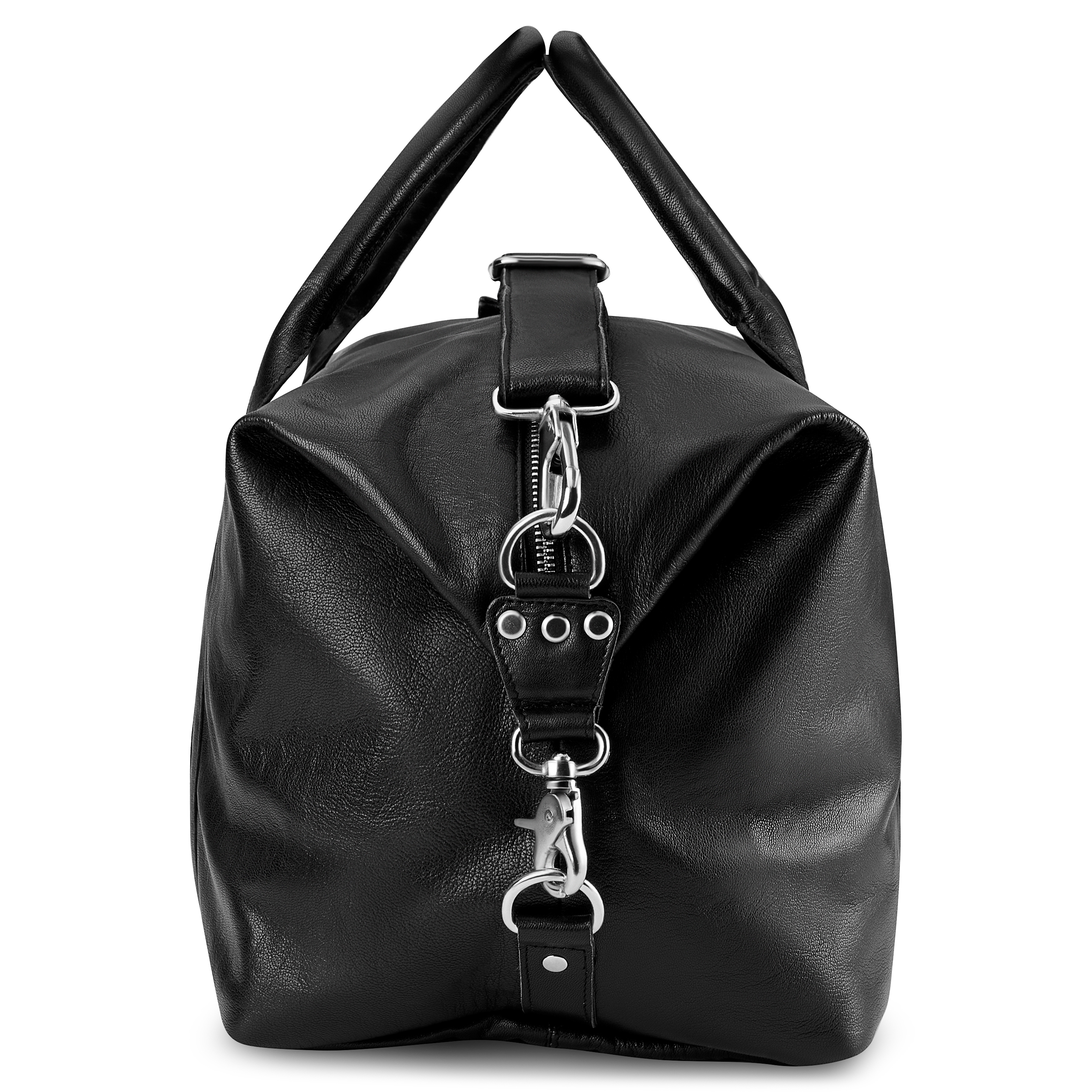 Fidei | Mala de Fim de Semana em Pele Caprina de Flor Integral Preto - 5