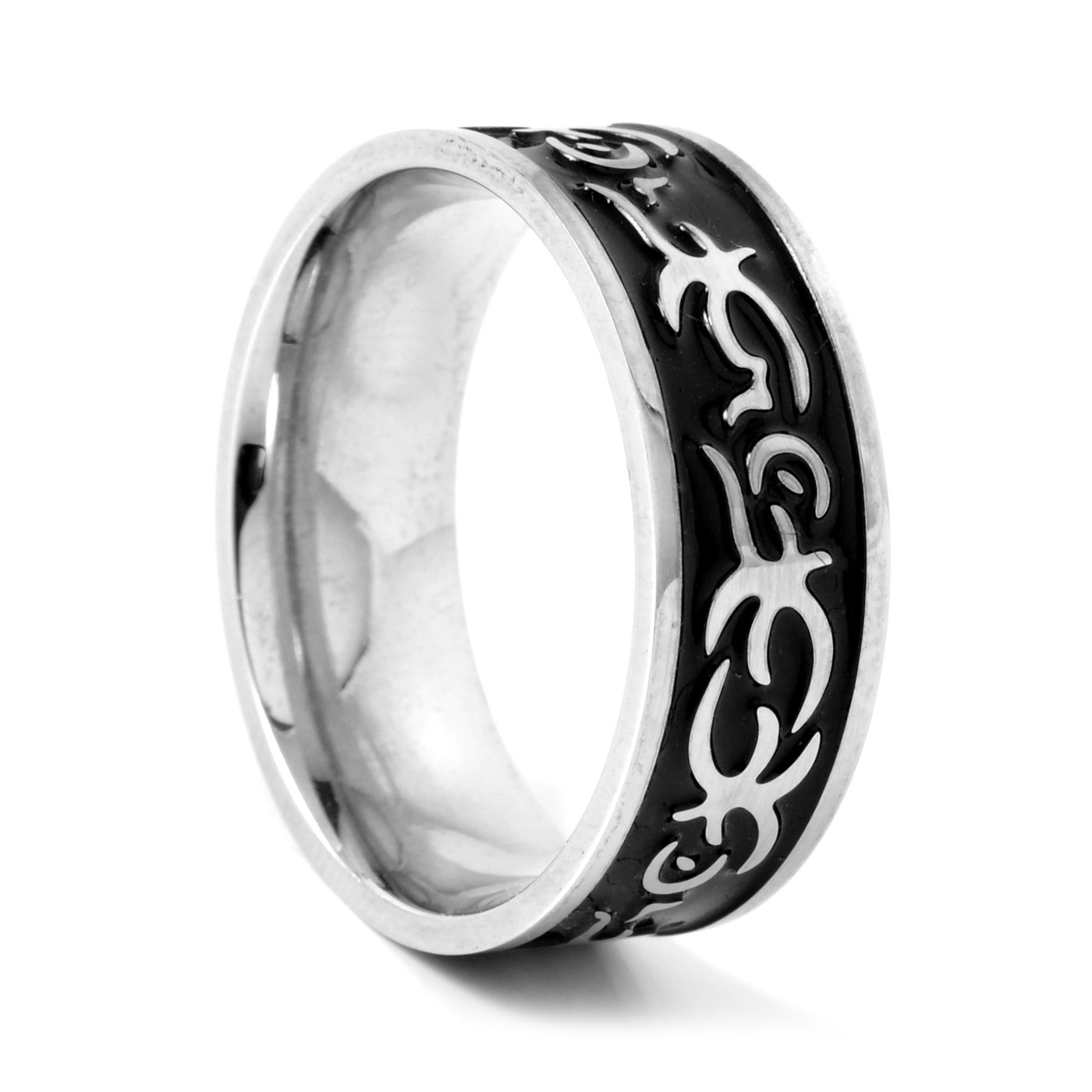 Edelstahlring mit einzigartigem Muster - 1