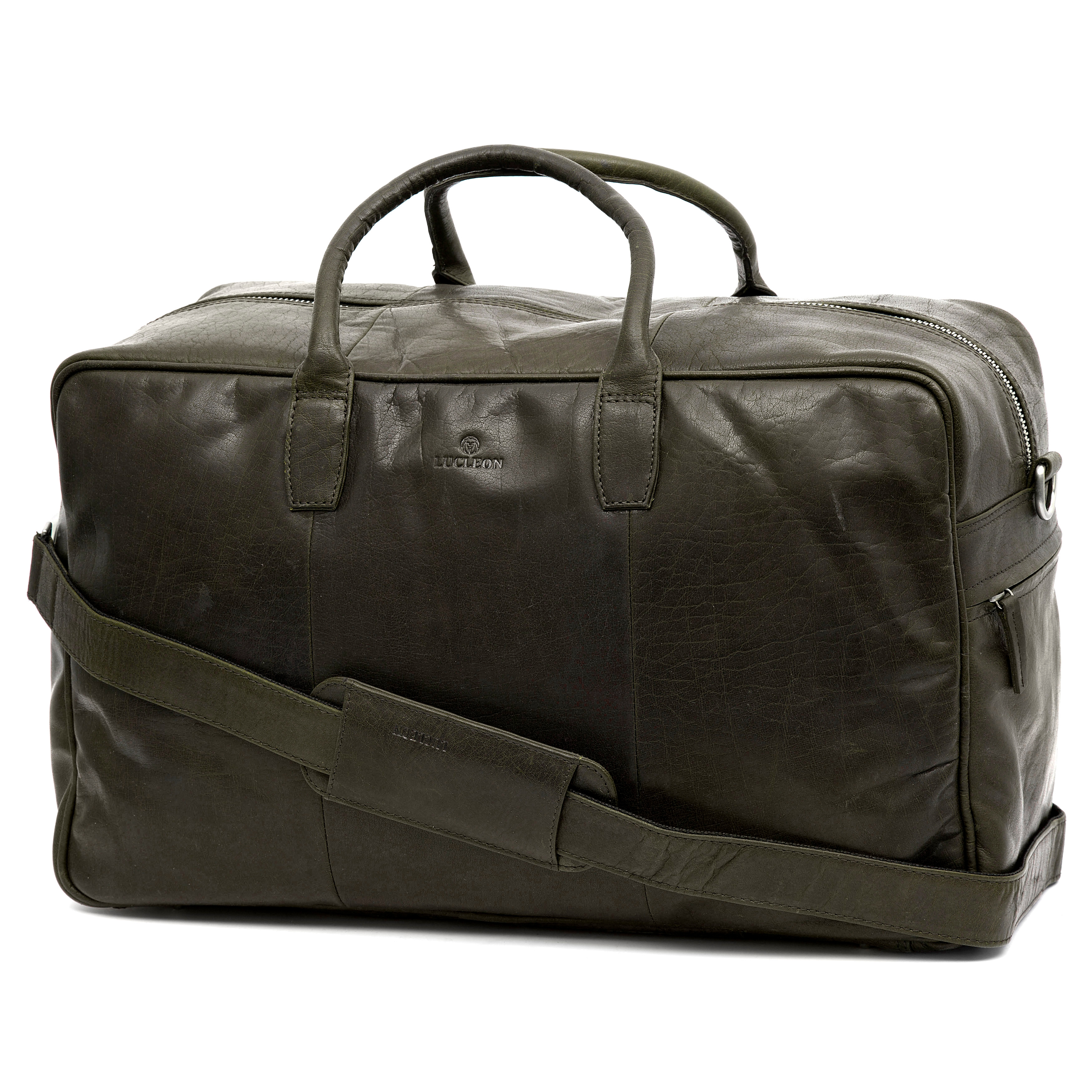 Montreal Olive Leather Duffel Bag - 3