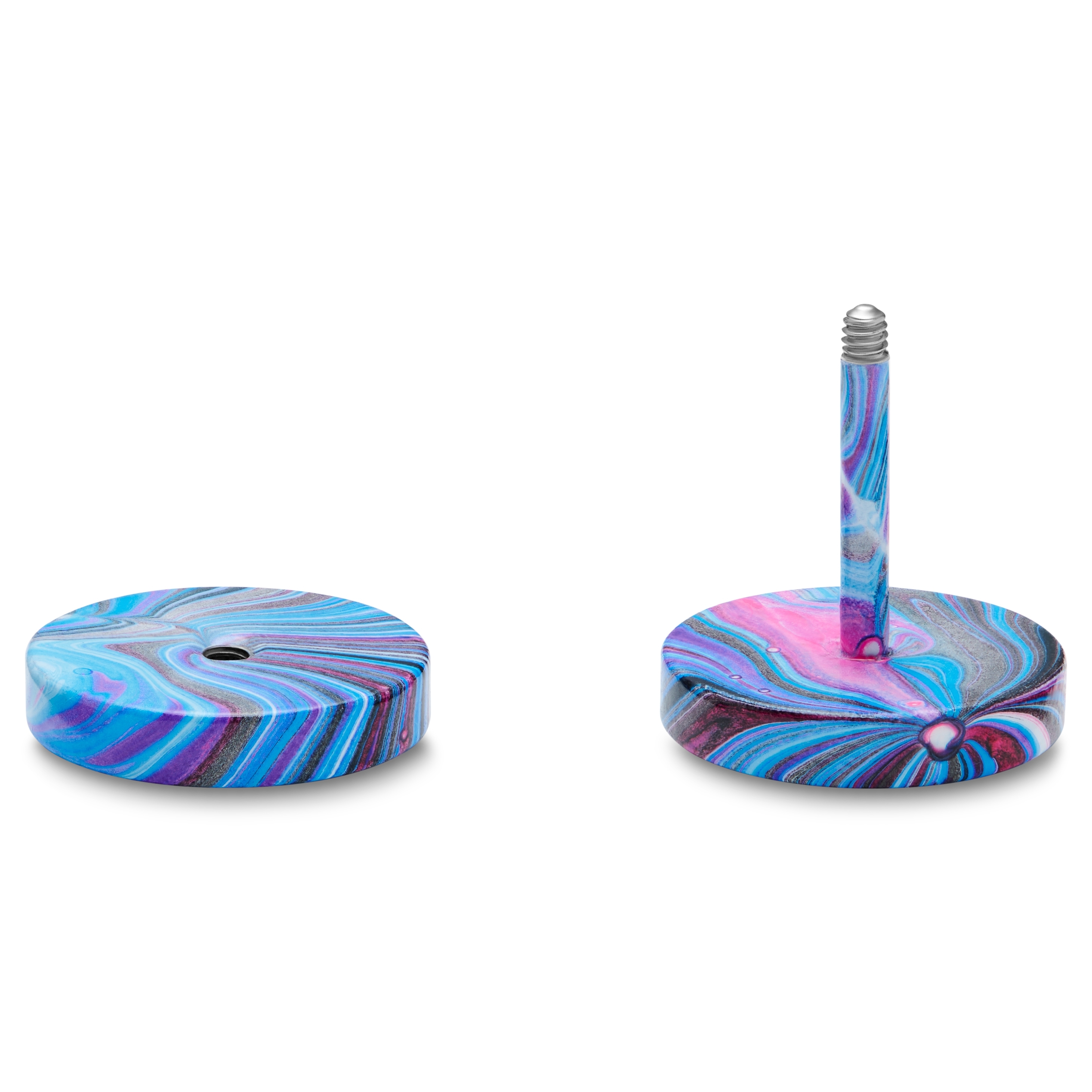 Satago | 10 mm falošný plug z nehrdzavejúcej ocele v nodrej a ružovej farbe - 2