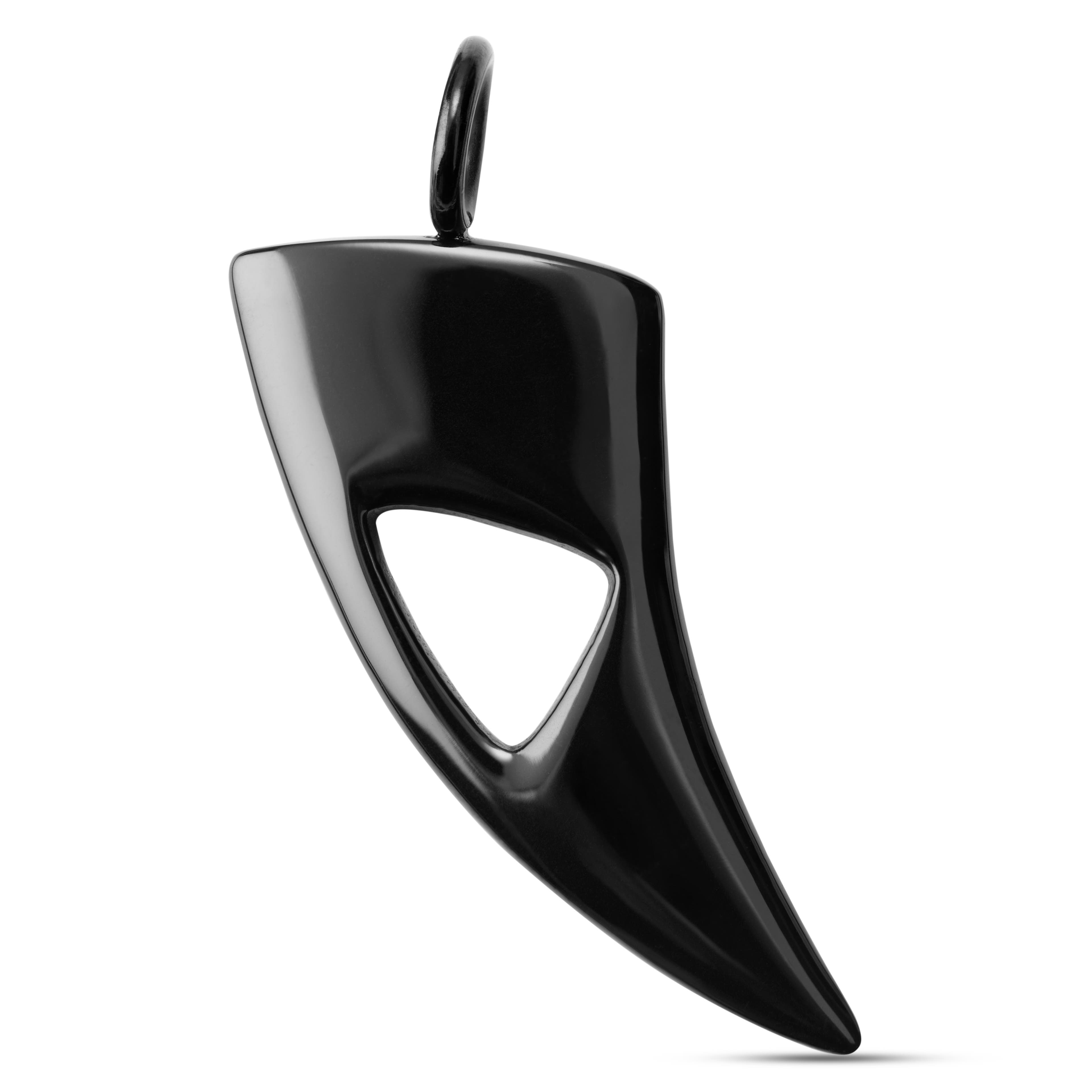 Shark Tooth Pendant in Black Stainless Steel