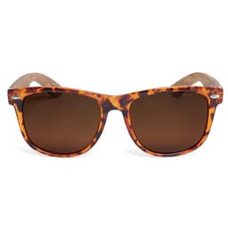 Tortoise Shell & Brown Wooden Sunglasses