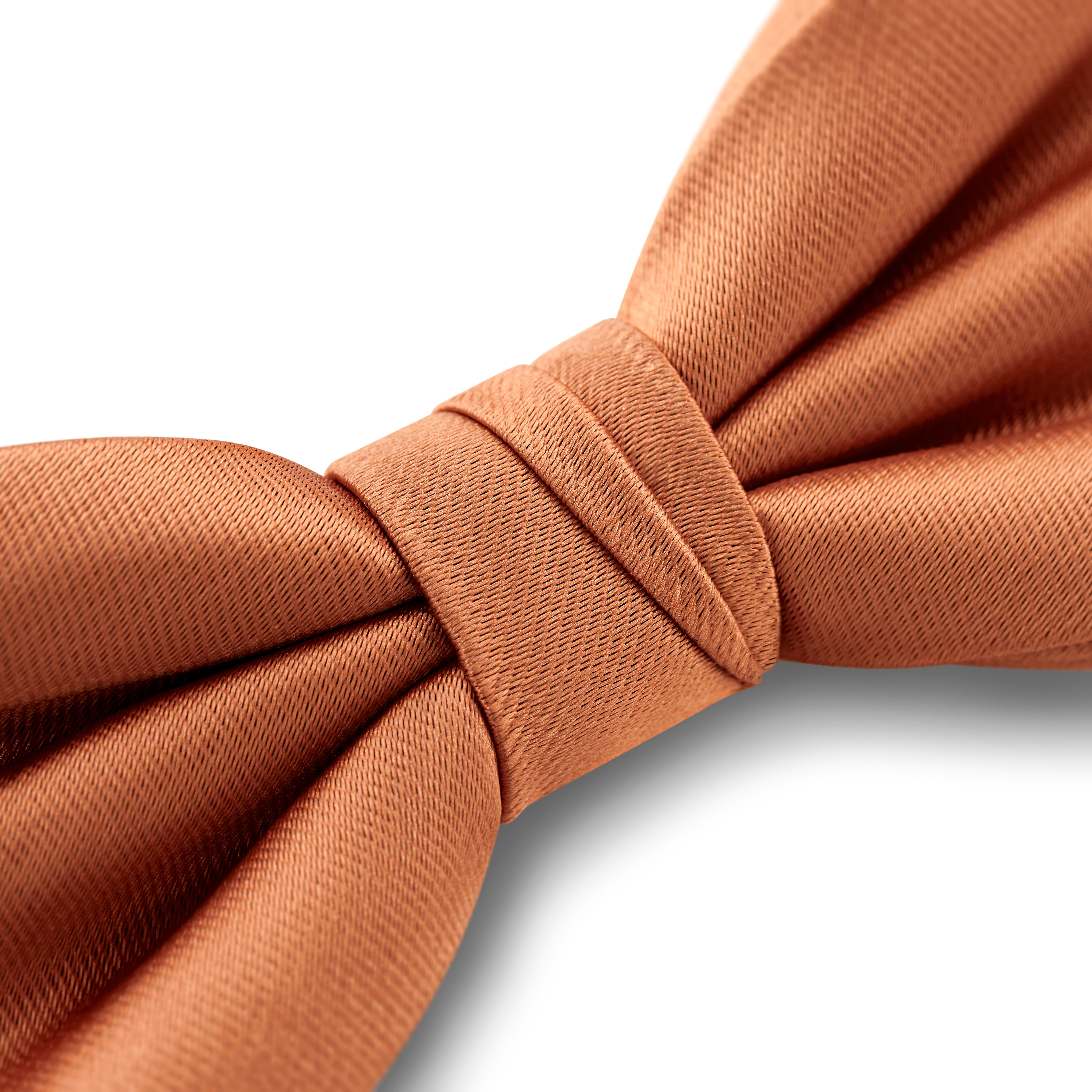 Nœud papillon pré-noué en satin couleur cognac - 6