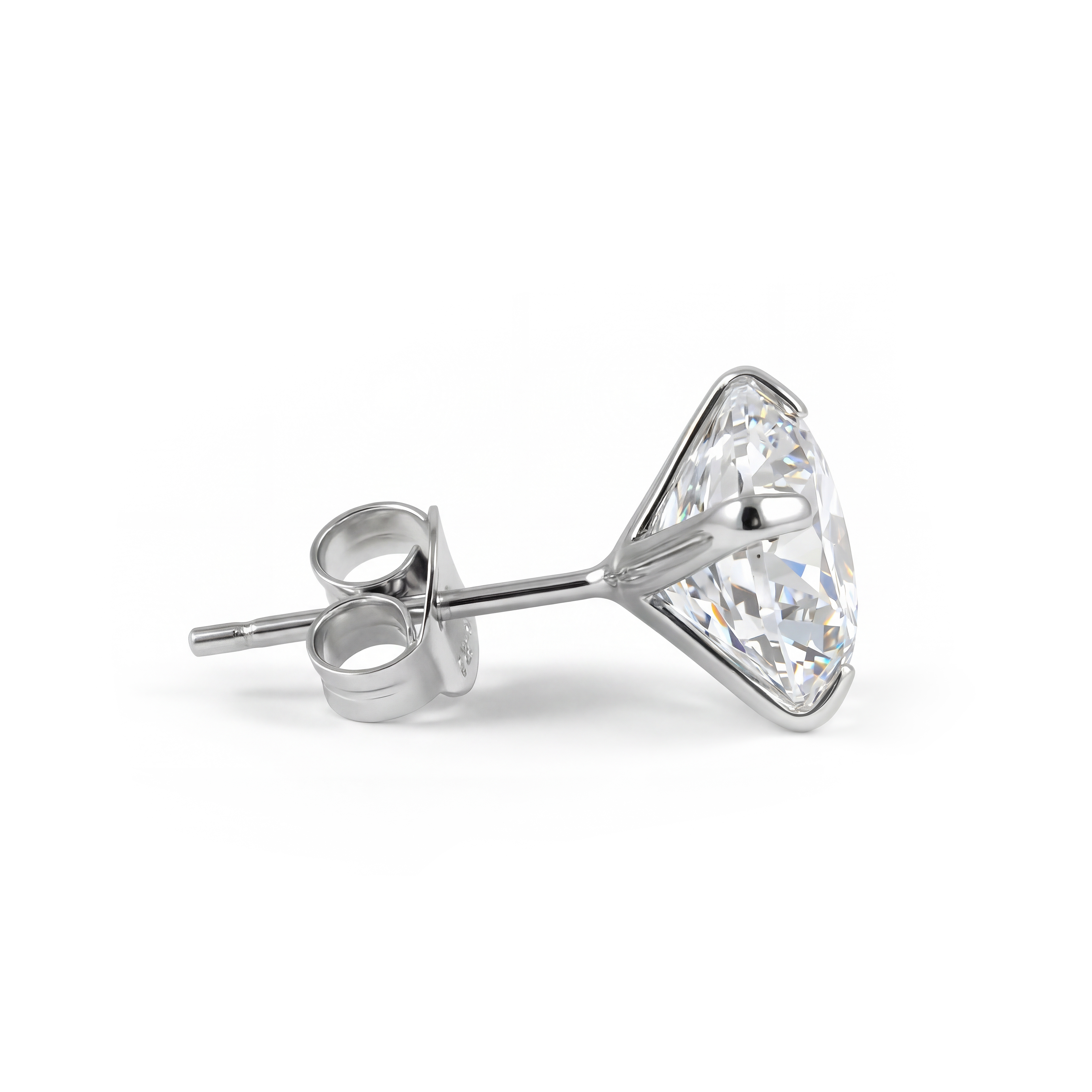 Lucid | 925 Sterling Silver 8mm Round Zirconia Stud Earring - 2