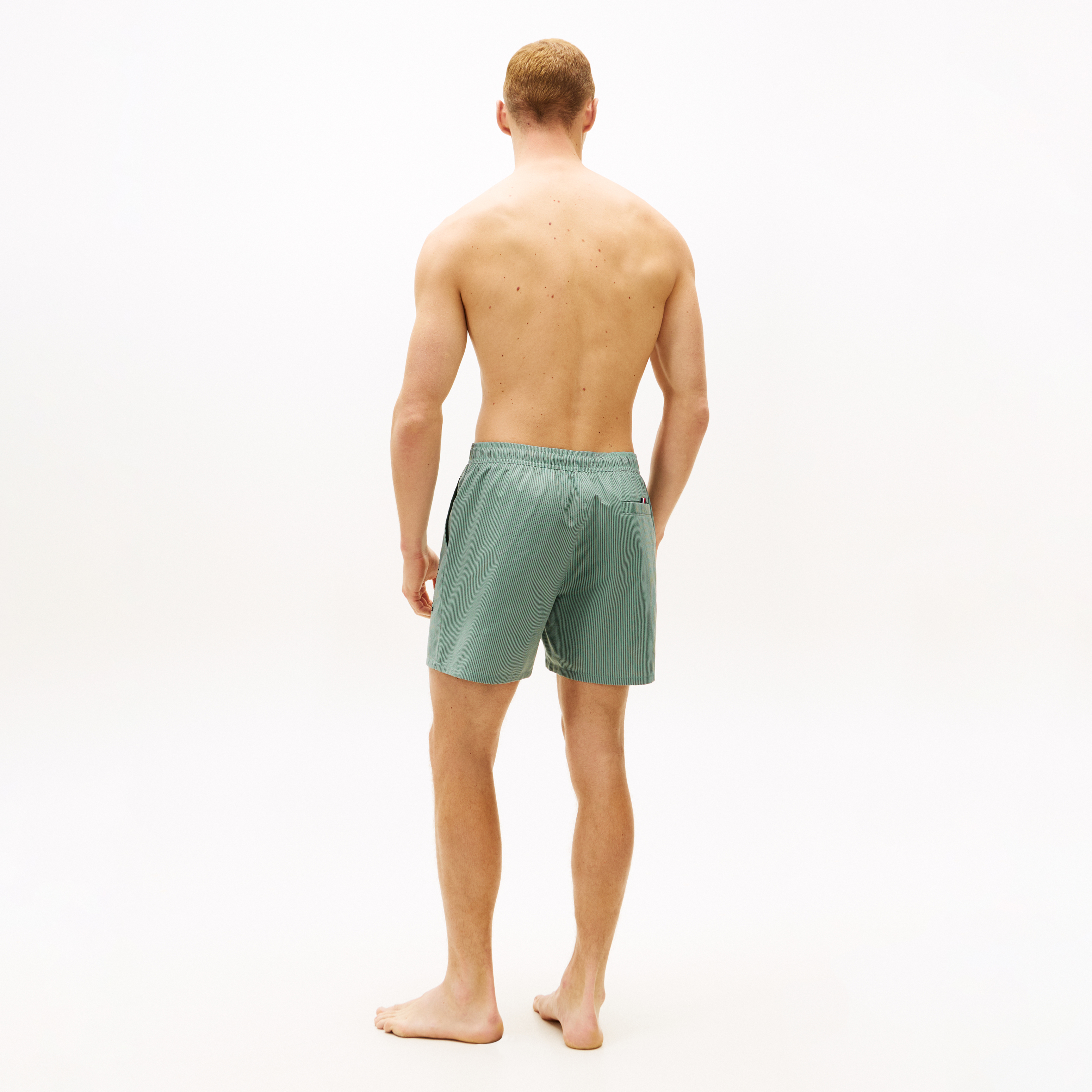 Tommy Hilfiger | Zelené pruhované plavkové šortky - 4