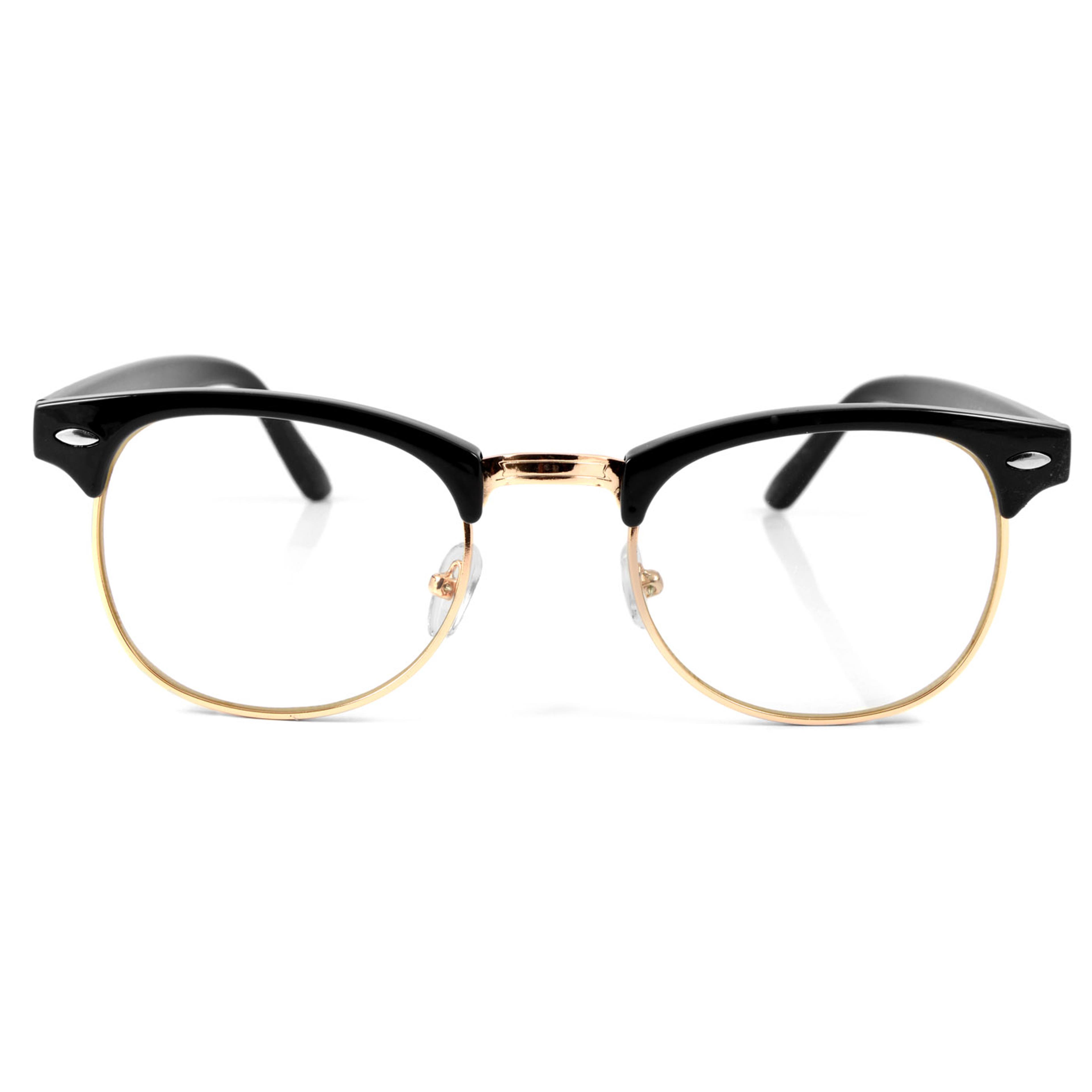 Black & Gold-Tone Transparent Vintage Glasses, In stock!