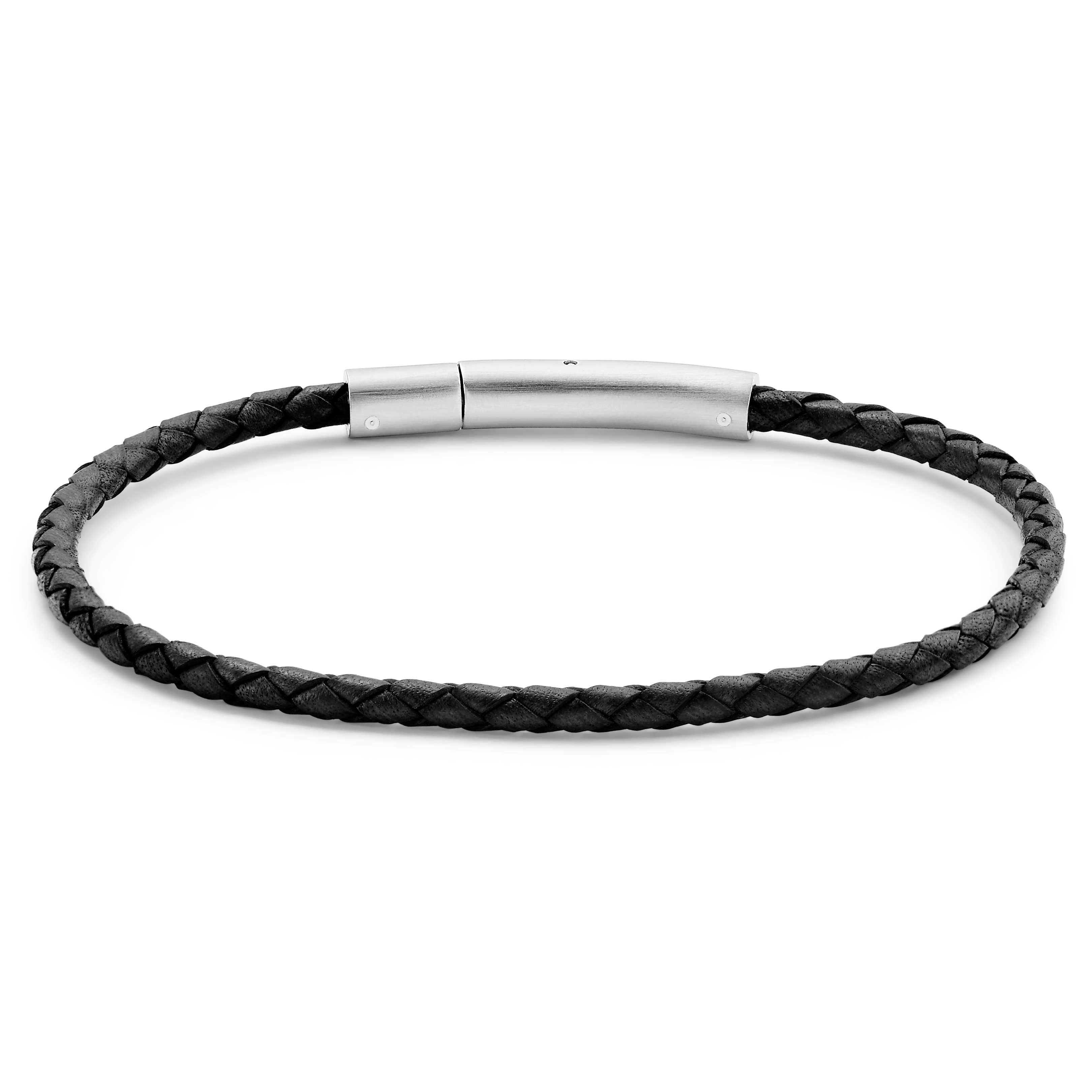 Collins 3 mm schwarzes Lederarmband - 5
