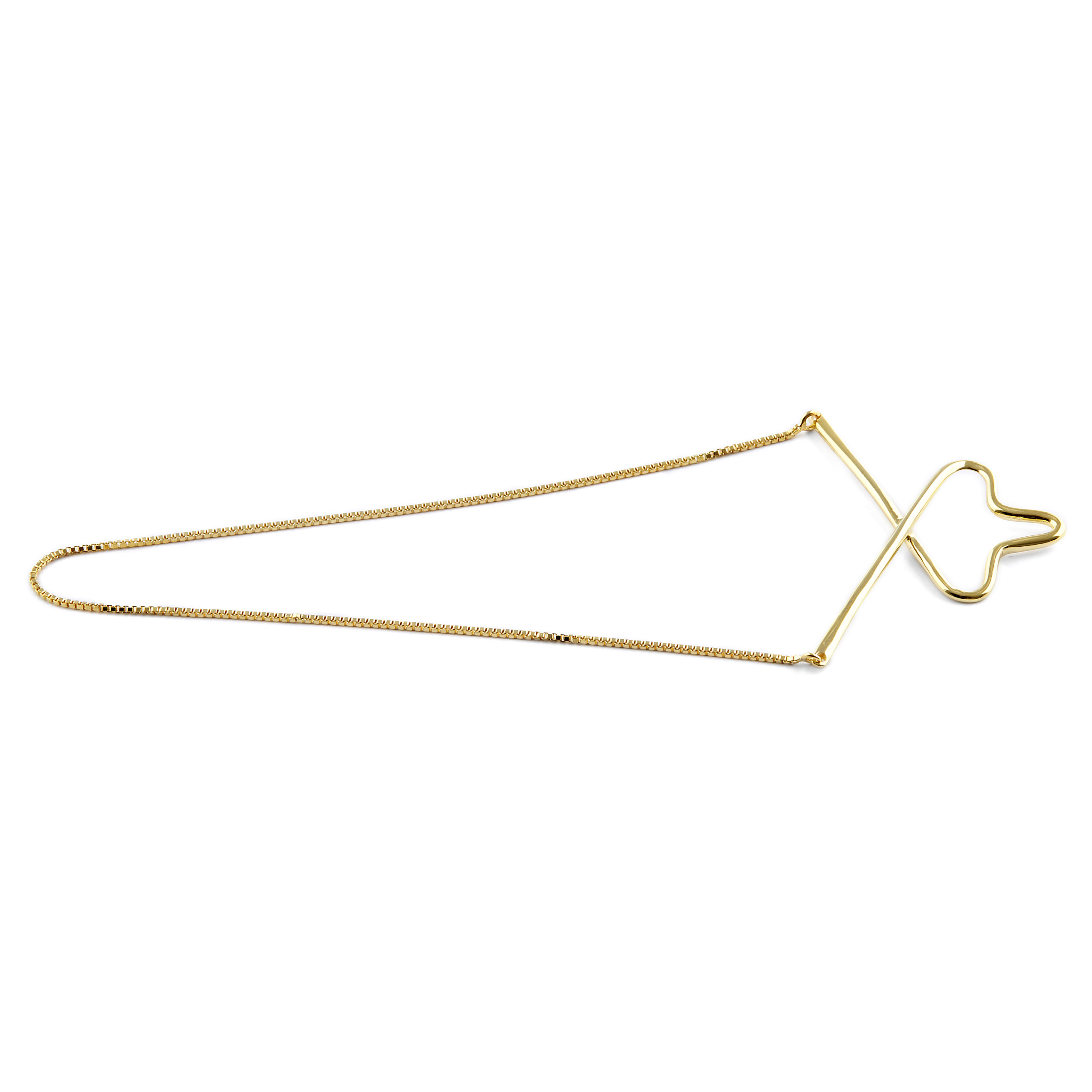 925s-Slipsekæde i Guld med Kvadratisk Kæde - 2