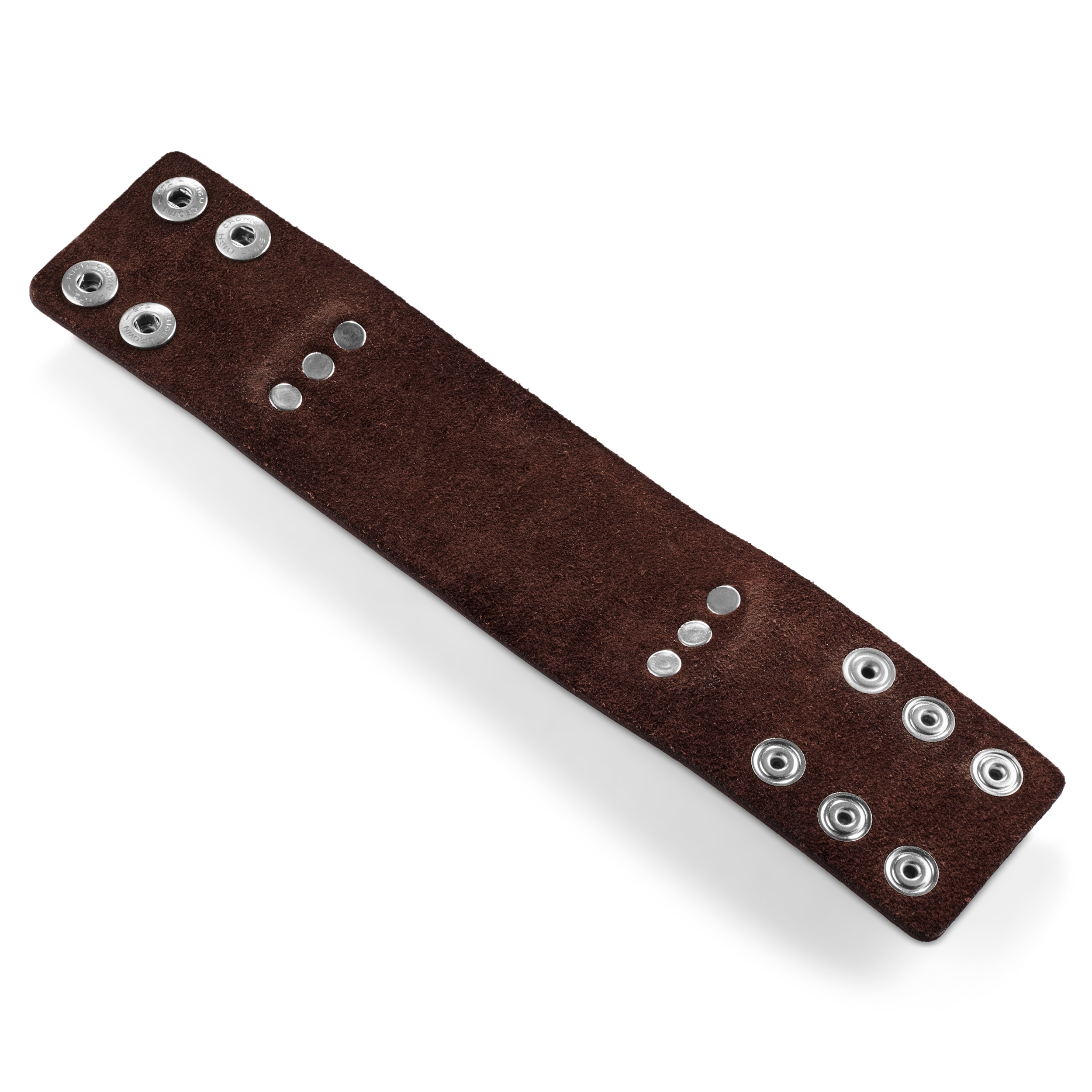 Gladius | Breites braunes Vollnarben-Büffelleder-Armband - 5