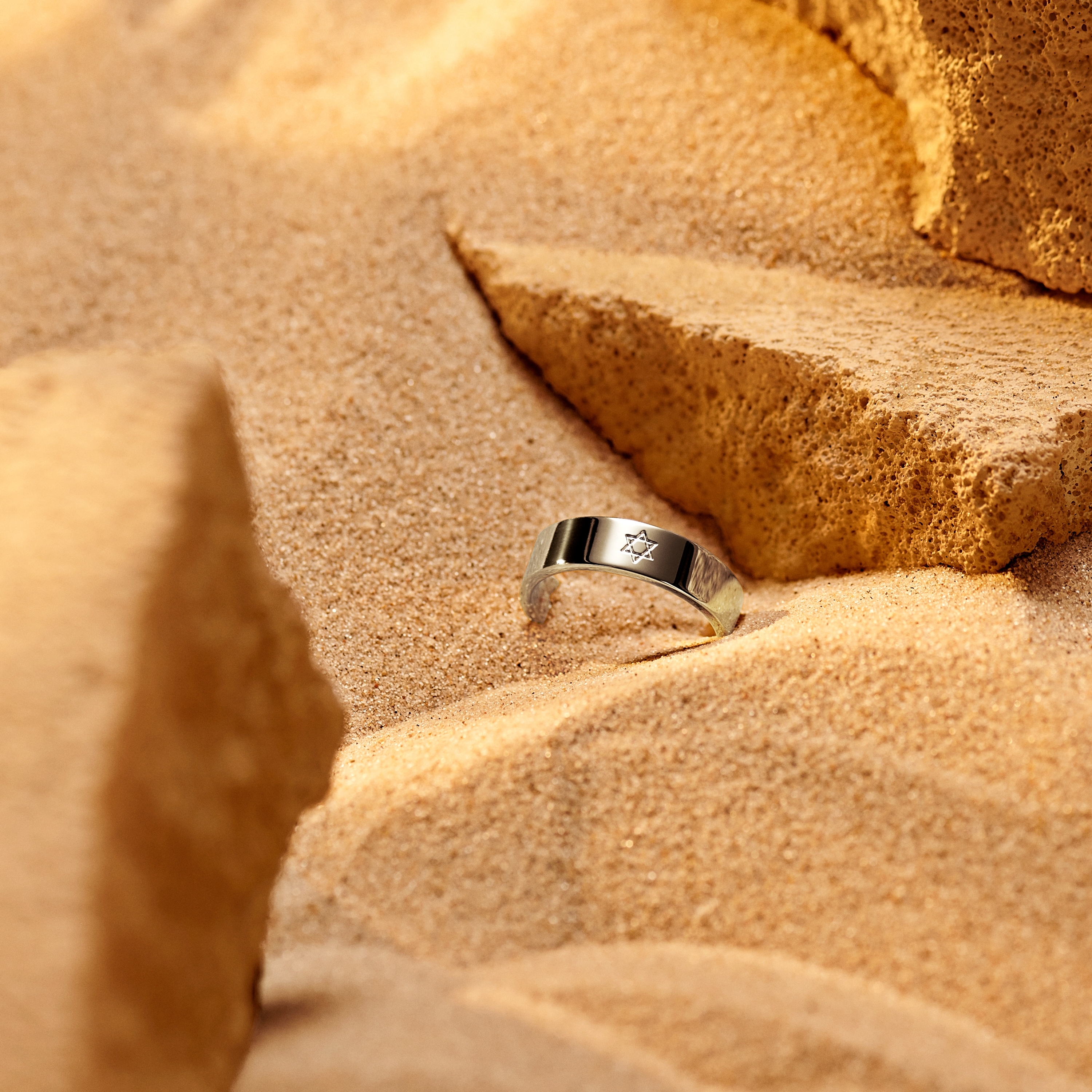 Unity | 6mm prsten s Davidovou hvězdou z nerezové oceli stříbrné barvy - 2