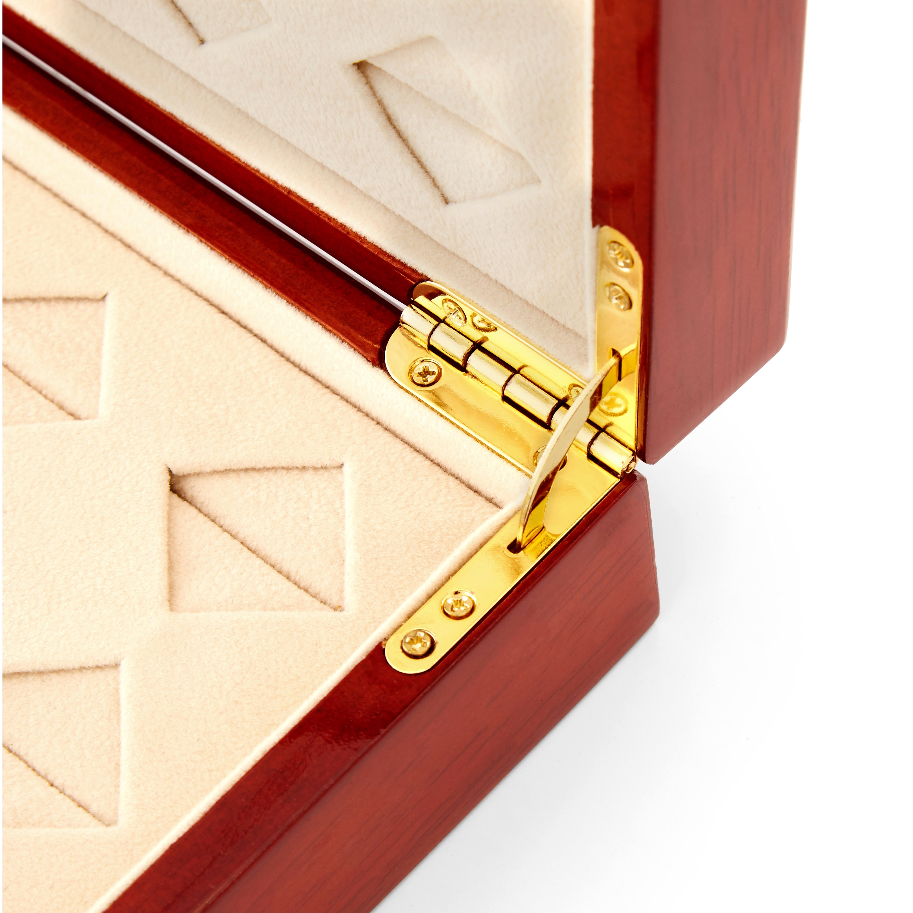 Caja de madera burdeos para gemelos - 6