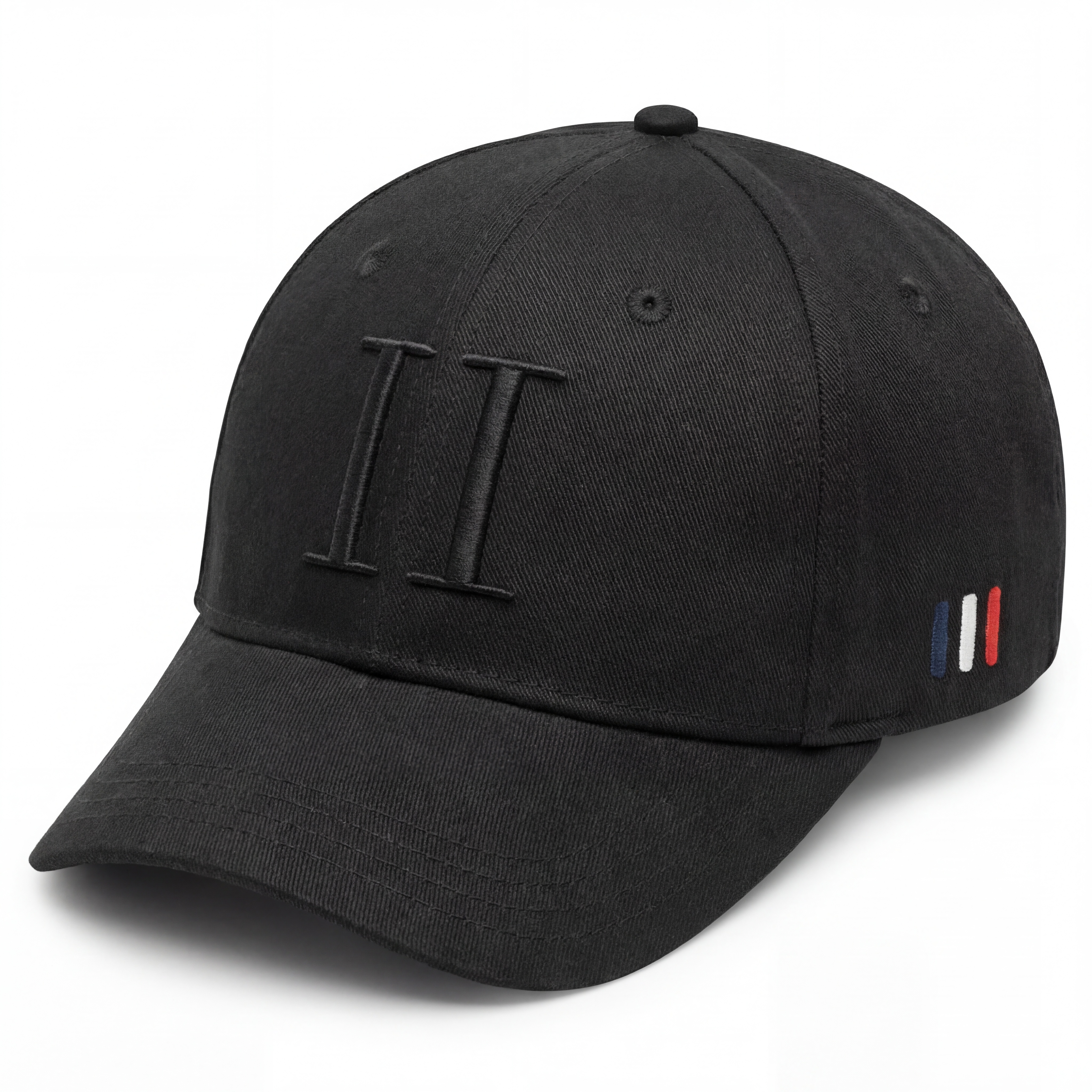Les Deux | Cappello da baseball II in pelle scamosciata tutto nero