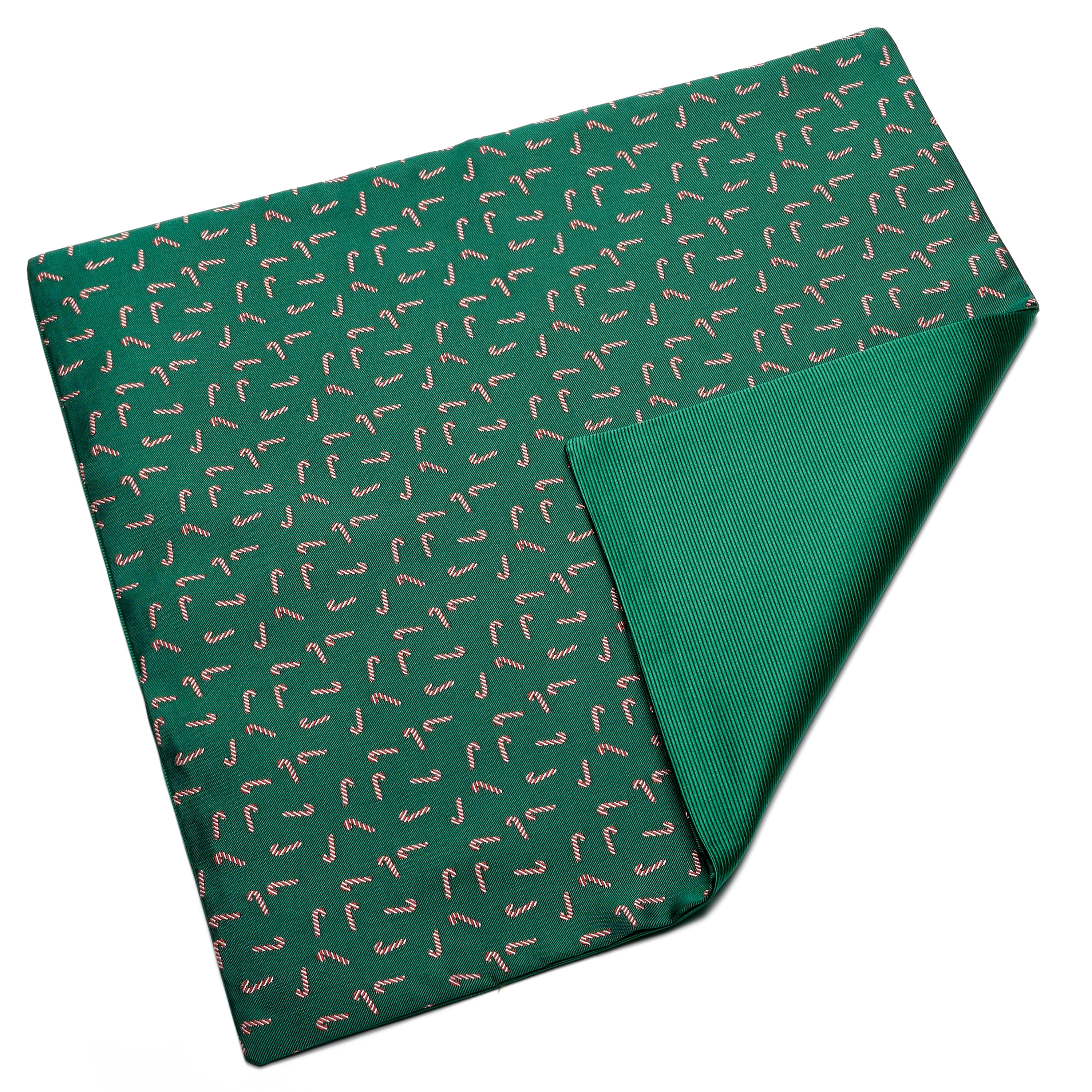 Green Christmas Candy Cane Pocket Square - 5
