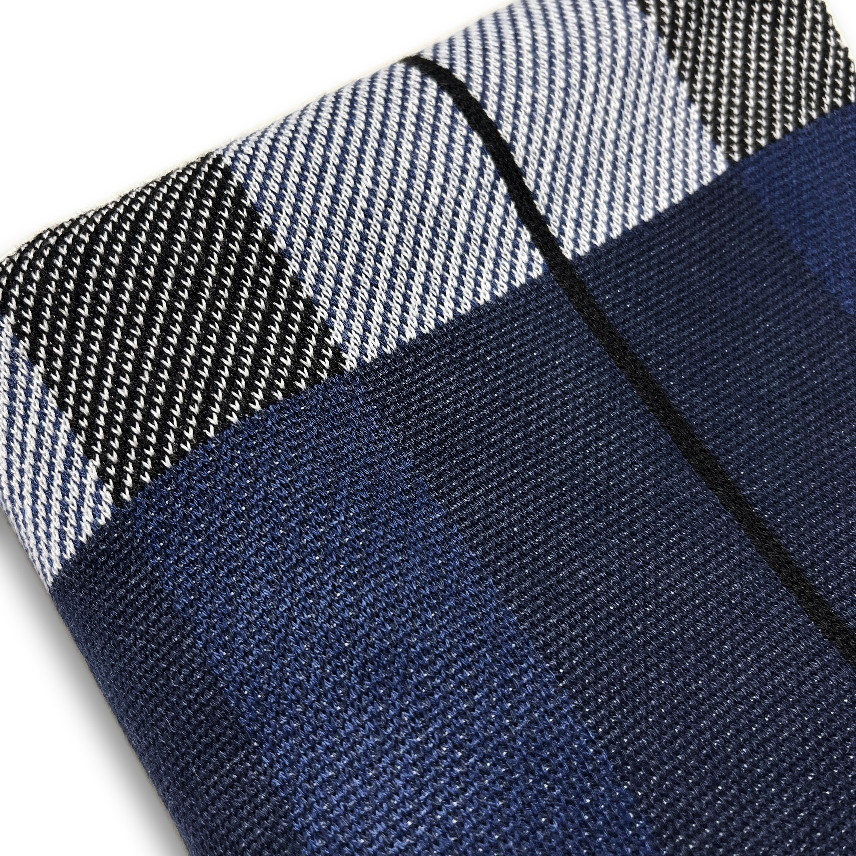 Hiems | Blue and White Plaid Scarf - 4