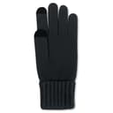 Baltic | Schwarze Strickhandschuhe mit Touchscreen-Funktion und feinem Rippmuster Baltic | Schwarze Strickhandschuhe mit Touchscreen-Funktion und feinem Rippmuster