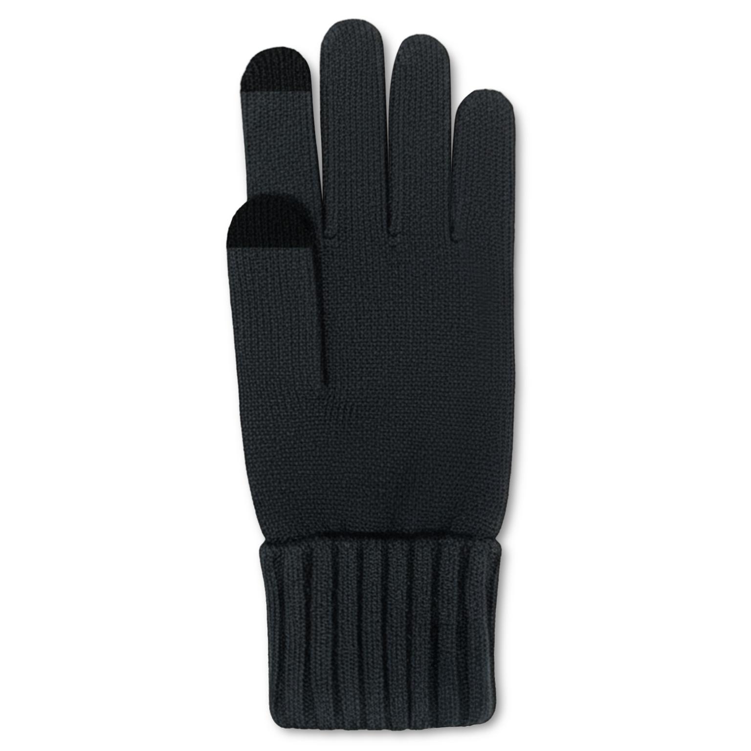 Baltic | Black Fine Rib Touchscreen Knit Gloves Baltic | Black Fine Rib Touchscreen Knit Gloves