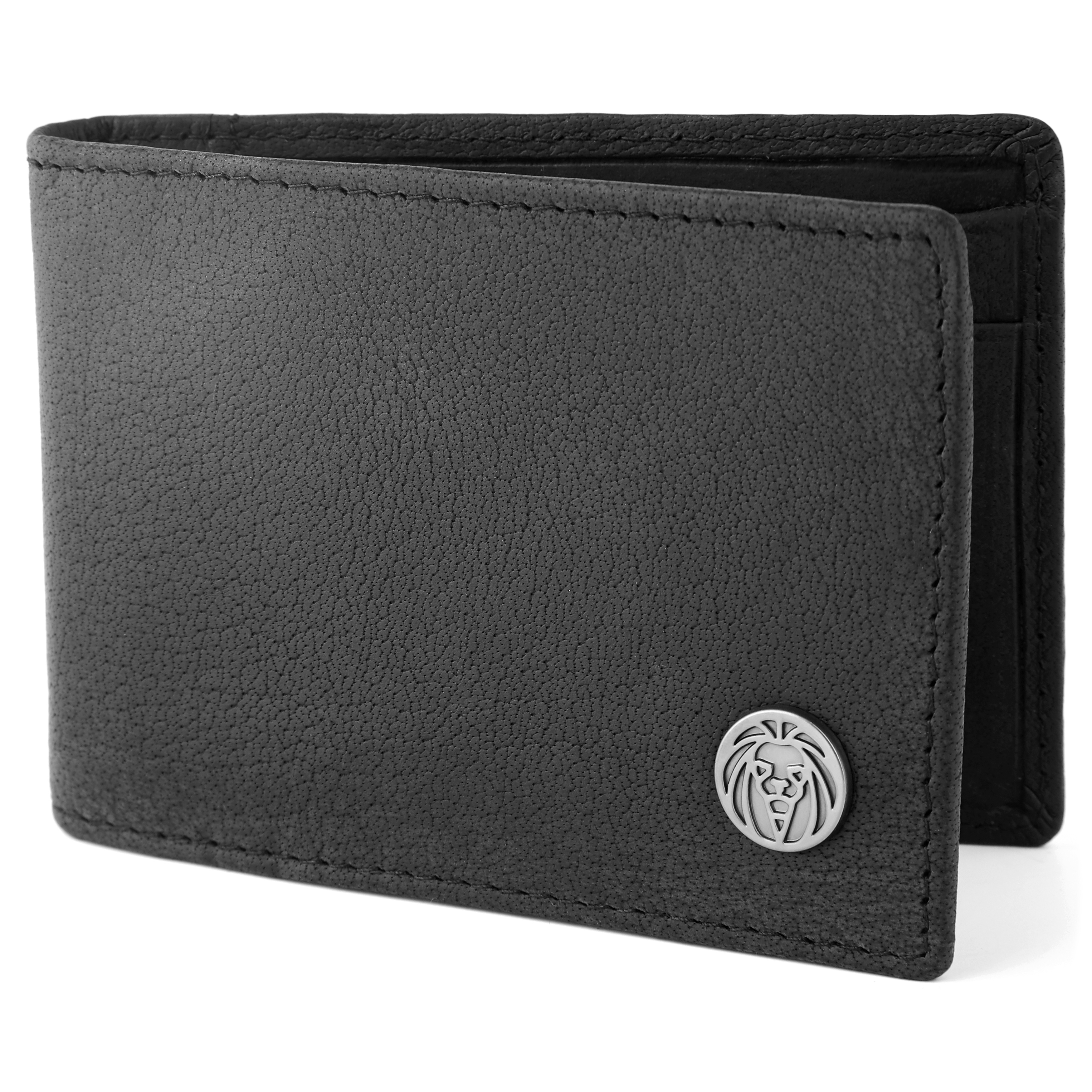 Oxford Small Classic Black Leather Cardholder - 1