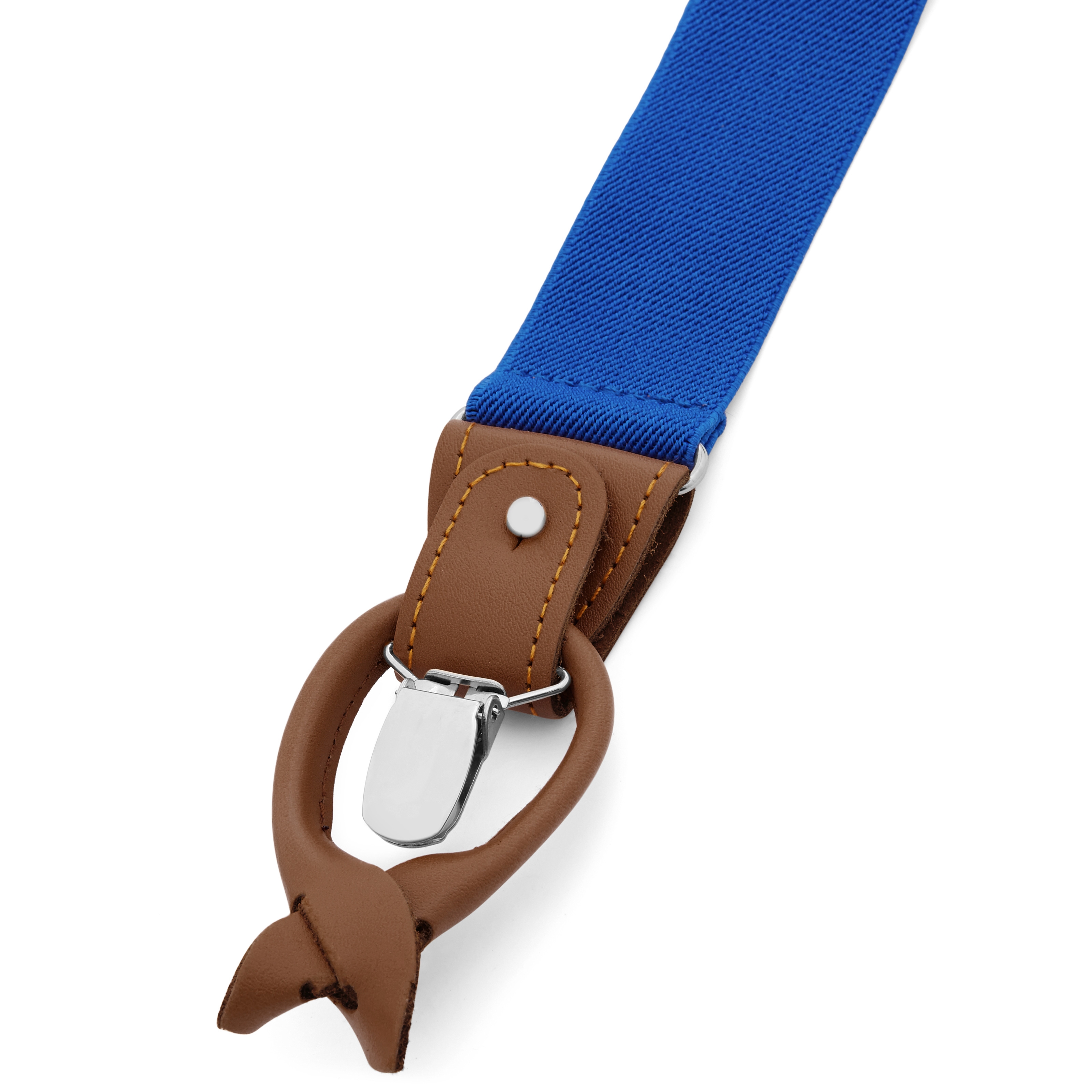 Bretele late albastre din piele - 3