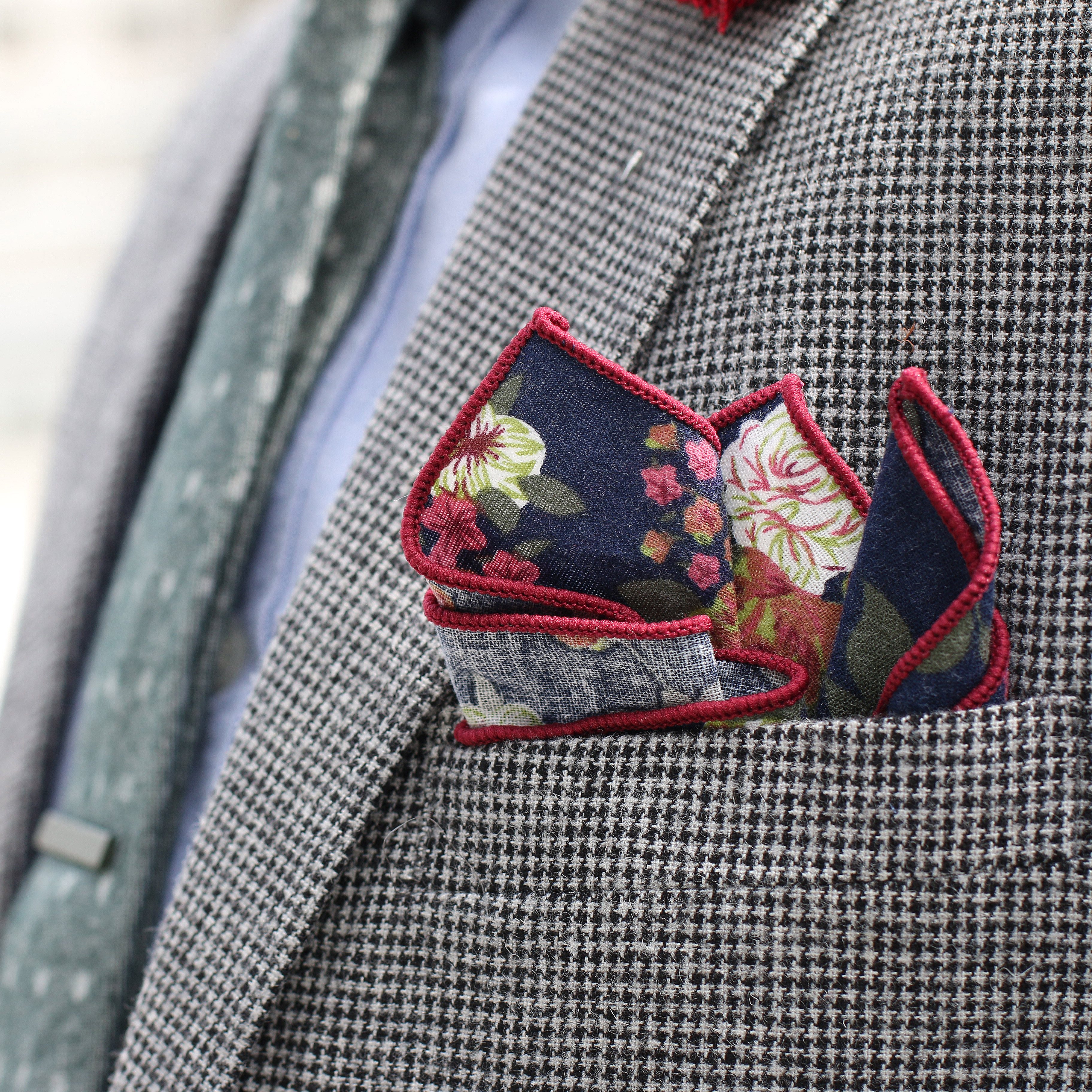 Blåblommig Näsduk - 3