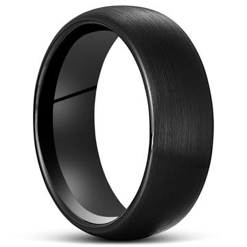Terra | 8 mm Brushed Black Tungsten Carbide Ring
